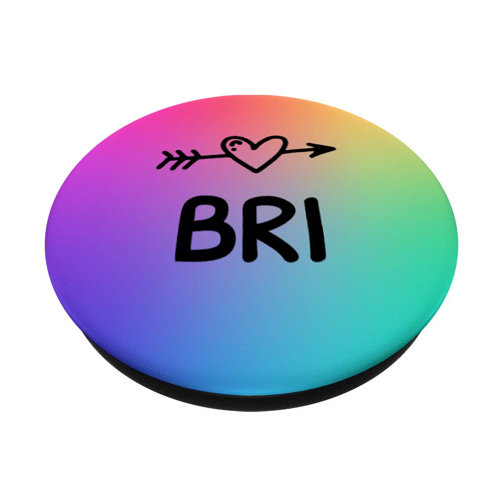 Bri Gift Rainbow Watercolor Black Heart Arrow PopSockets PopGrip - Swappable Phone Grip for iPhone, Samsung & Tablets - Perfect for Daily Use, Travel & Selfies