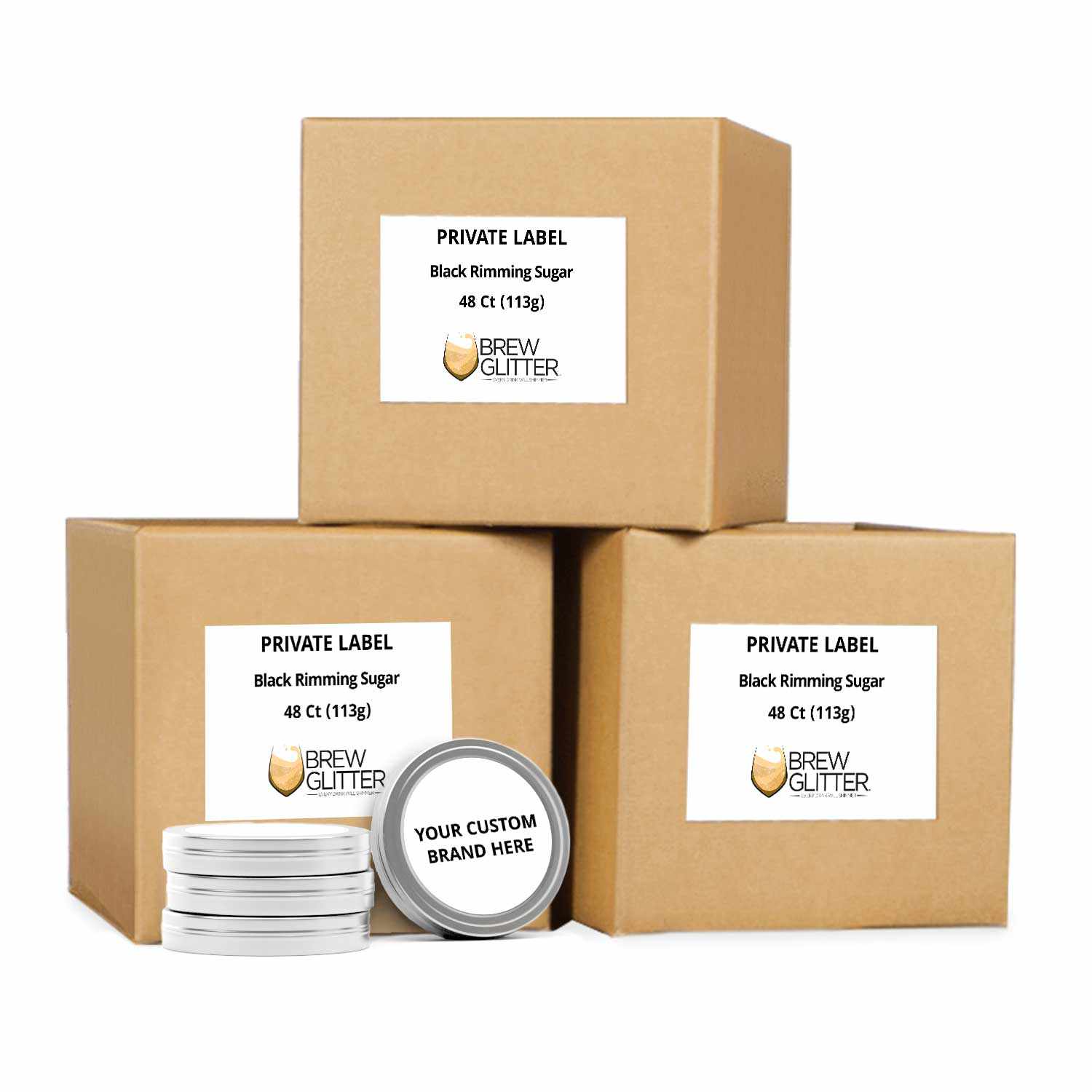 Premium Black Cocktail Rimming Sugar - Private Label (48 Units/Case) - Perfect for Margaritas, Cocktails & Drink Garnishing at Bars, Parties & Home Mixology