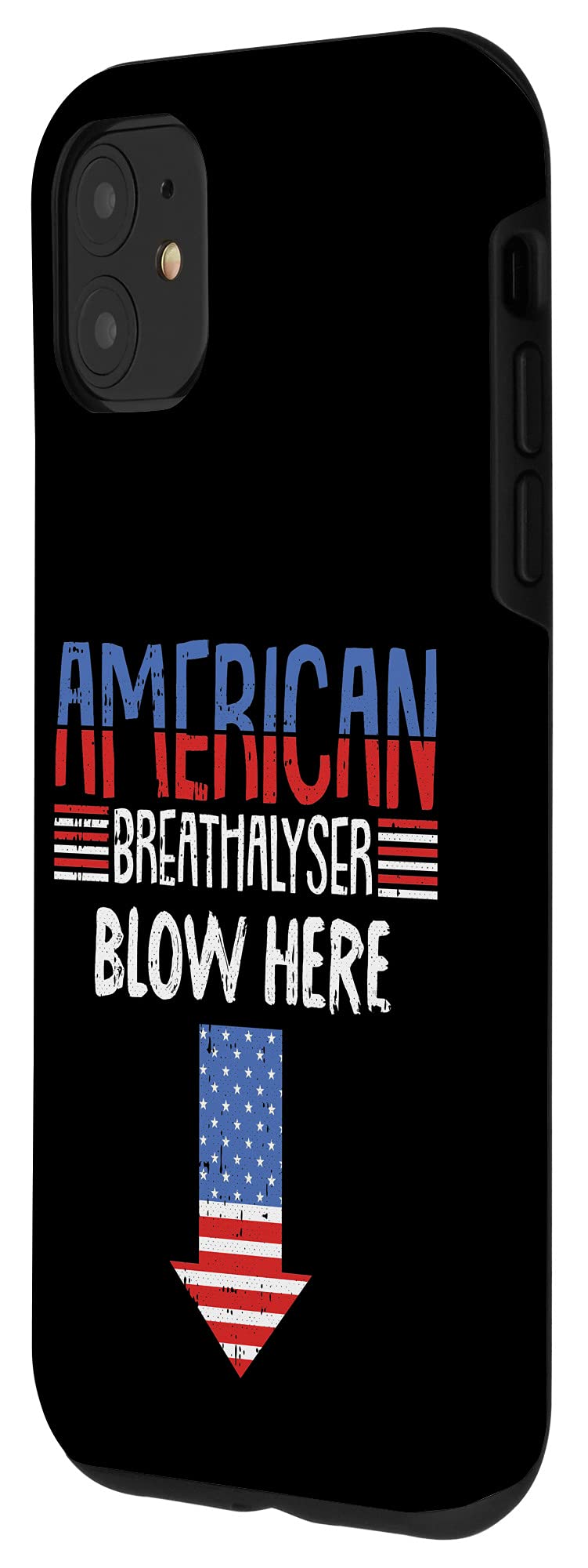 iPhone 11 Case with Breathalyzer - Funny Patriotic American Flag Design for 4th of July | Perfect for Parties, Festivals & Patriotic Events