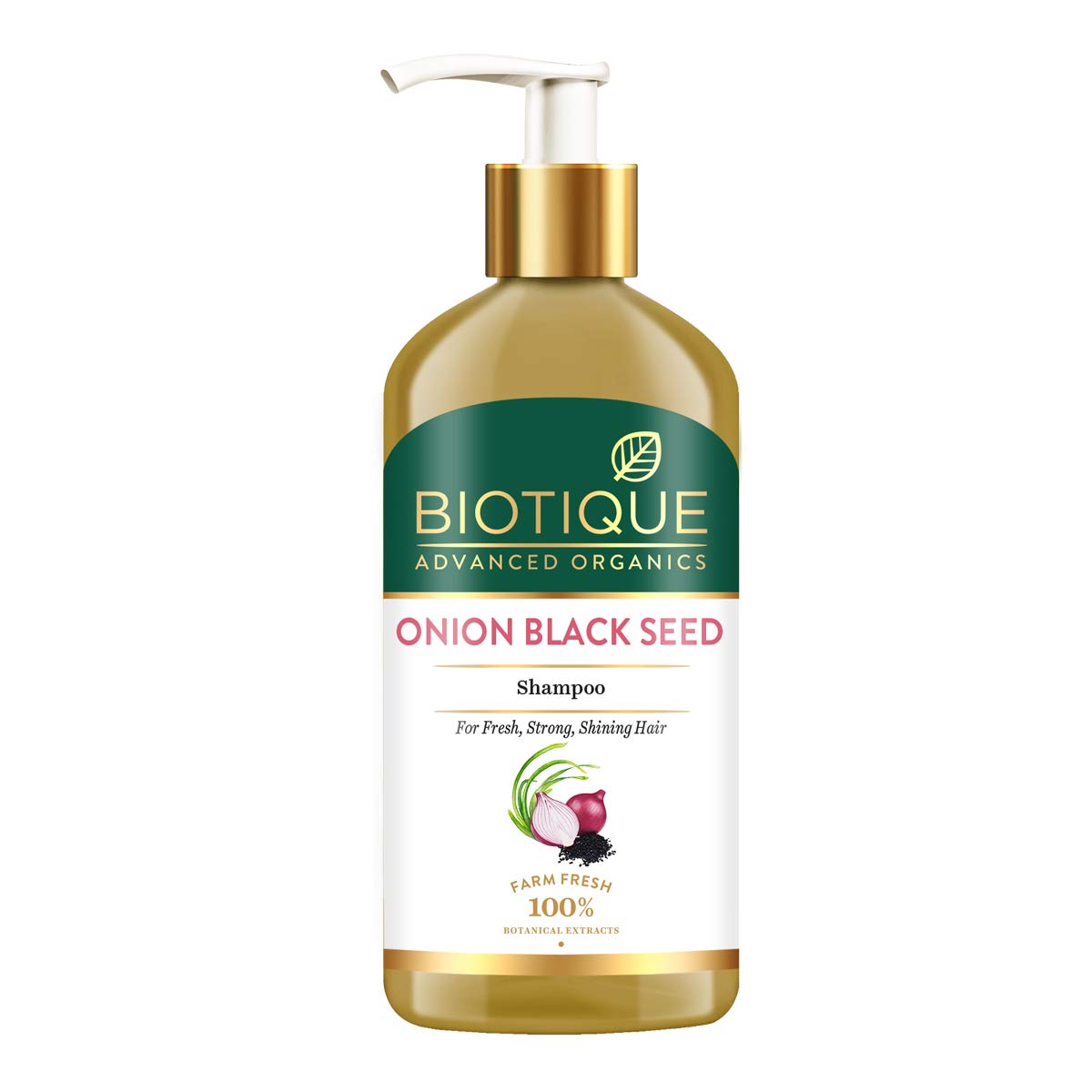 Biotique Onion Black Seed Shampoo for Hair Growth - 300ml | Anti-Hair Fall Treatment for Fresh, Strong & Shiny Hair | Perfect for Daily Use & Scalp Care