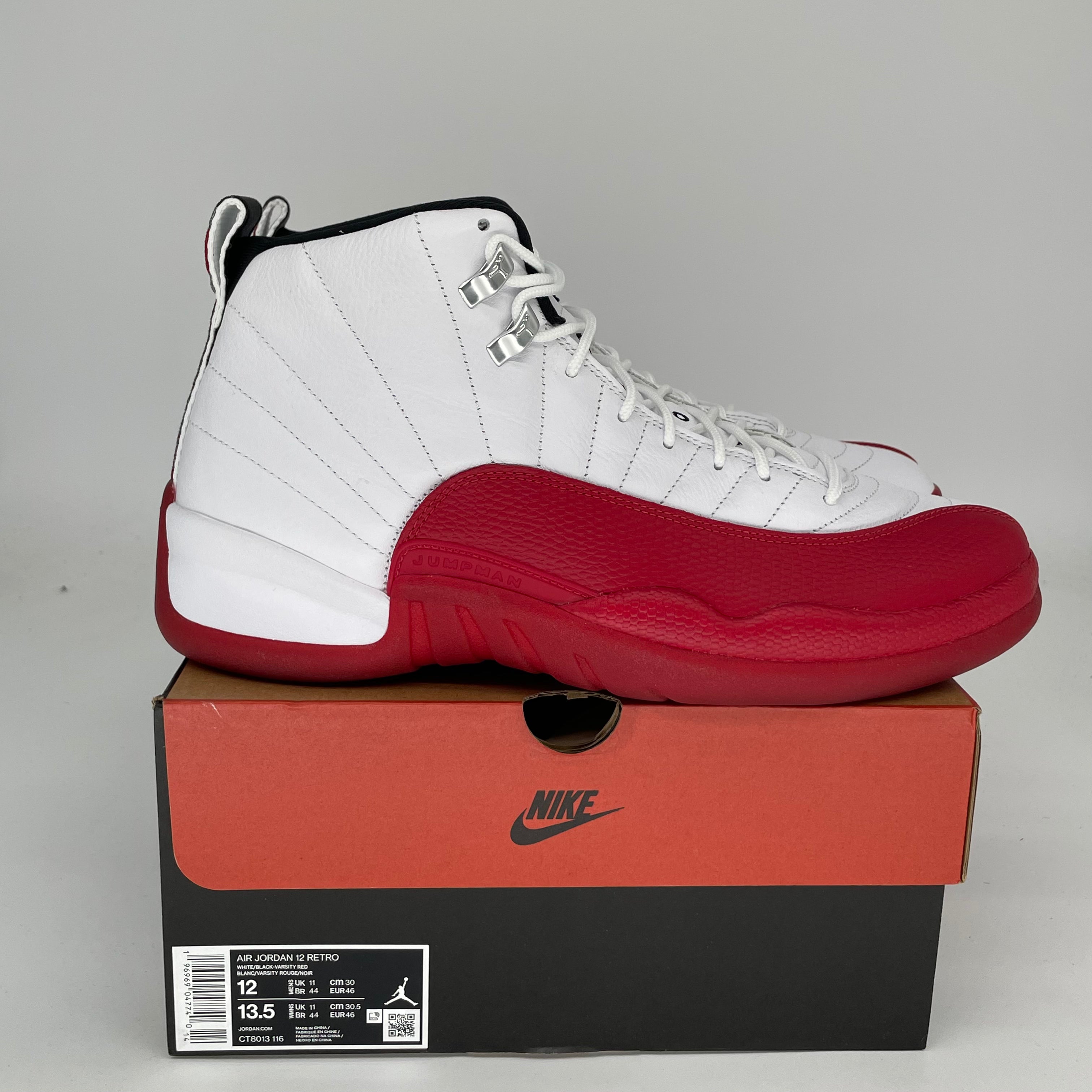 AIR JORDAN 12 CHERRY RED BASKETBALL SHOES SIZE 12 MEN'S CT8013-116 - Perfect for Basketball Games, Streetwear Fashion & Sneaker Collecting