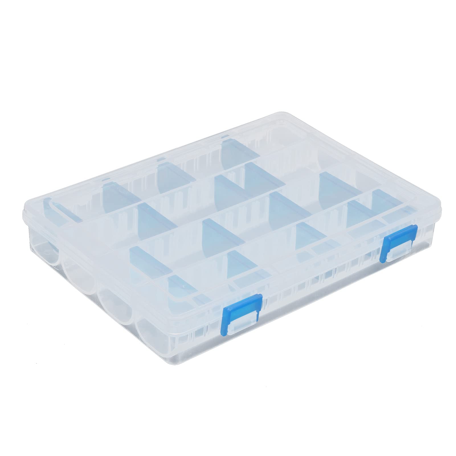 Premium Plastic Fishing Tackle Box with 16 Compartments - Durable Waterproof Lure Storage Organizer for Bass, Trout & Saltwater Fishing Gear - Ideal for Boat, Shore & Ice Fishing Trips
