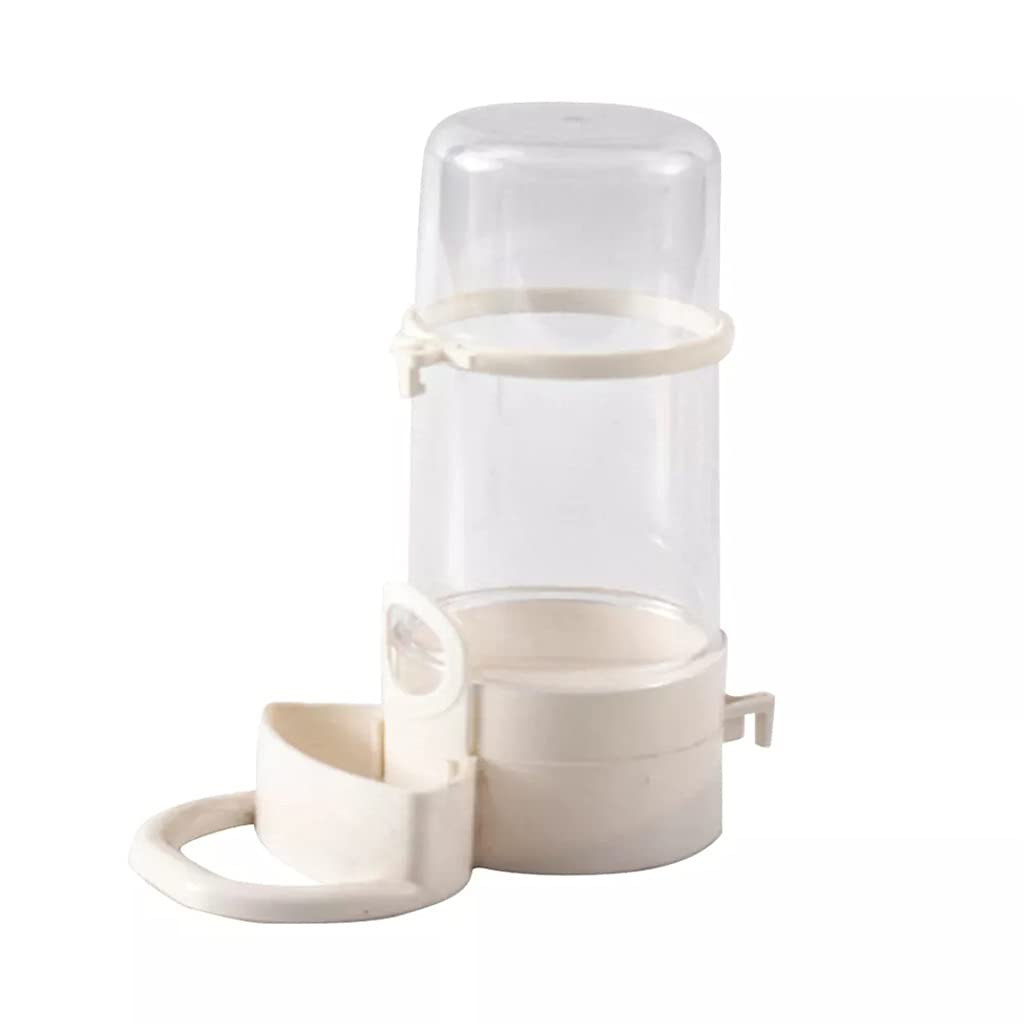 Automatic Pet Bird Feeder & Water Dispenser - Plastic Parrot Cockatiel Food Bowl & Water Cup for Cage - White One Size - Perfect for Travel, Daily Feeding & Hands-Free Bird Care