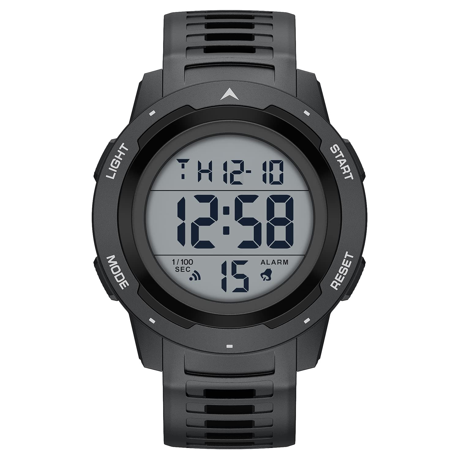 Waterproof Digital Sports Watch for Men - Wide Screen, Easy to Read, Military Style with Rubber Strap - Perfect for Running, Swimming & Outdoor Adventures