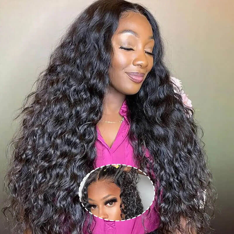 Eullair Wear Go Glueless Wig - Water Wave 6x4 5x5 HD Lace Closure Human Hair Wigs for Women | Pre-Cut Lace, Natural Hairline & Beginner Friendly | Perfect for Daily Wear, Parties & Special Occasions