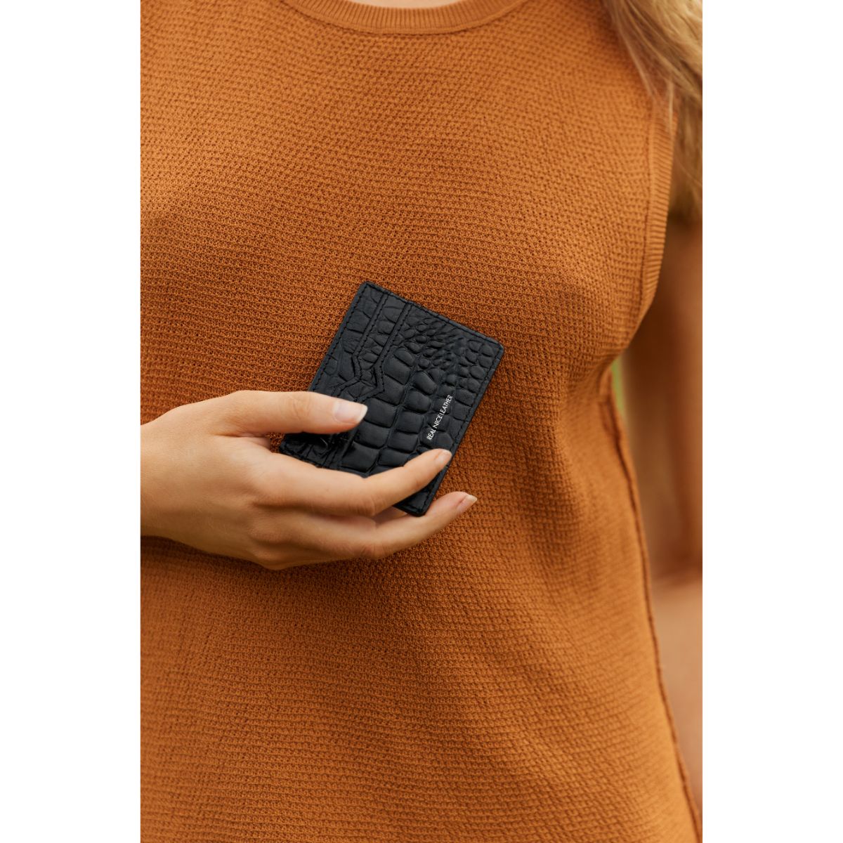 STATUS ANXIETY Together For Now Genuine Leather Card Holder - Slim RFID Blocking Wallet for Men & Women | Perfect for Everyday Use, Travel, and Minimalist Lifestyle