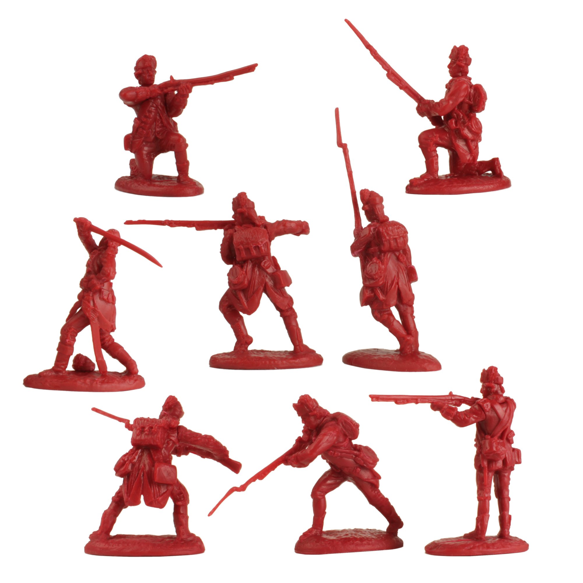 1:32 Scale Revolutionary War British Light Infantry - 16 Detailed Redcoat Soldier Figures for Historical Dioramas, Wargaming & Collectors