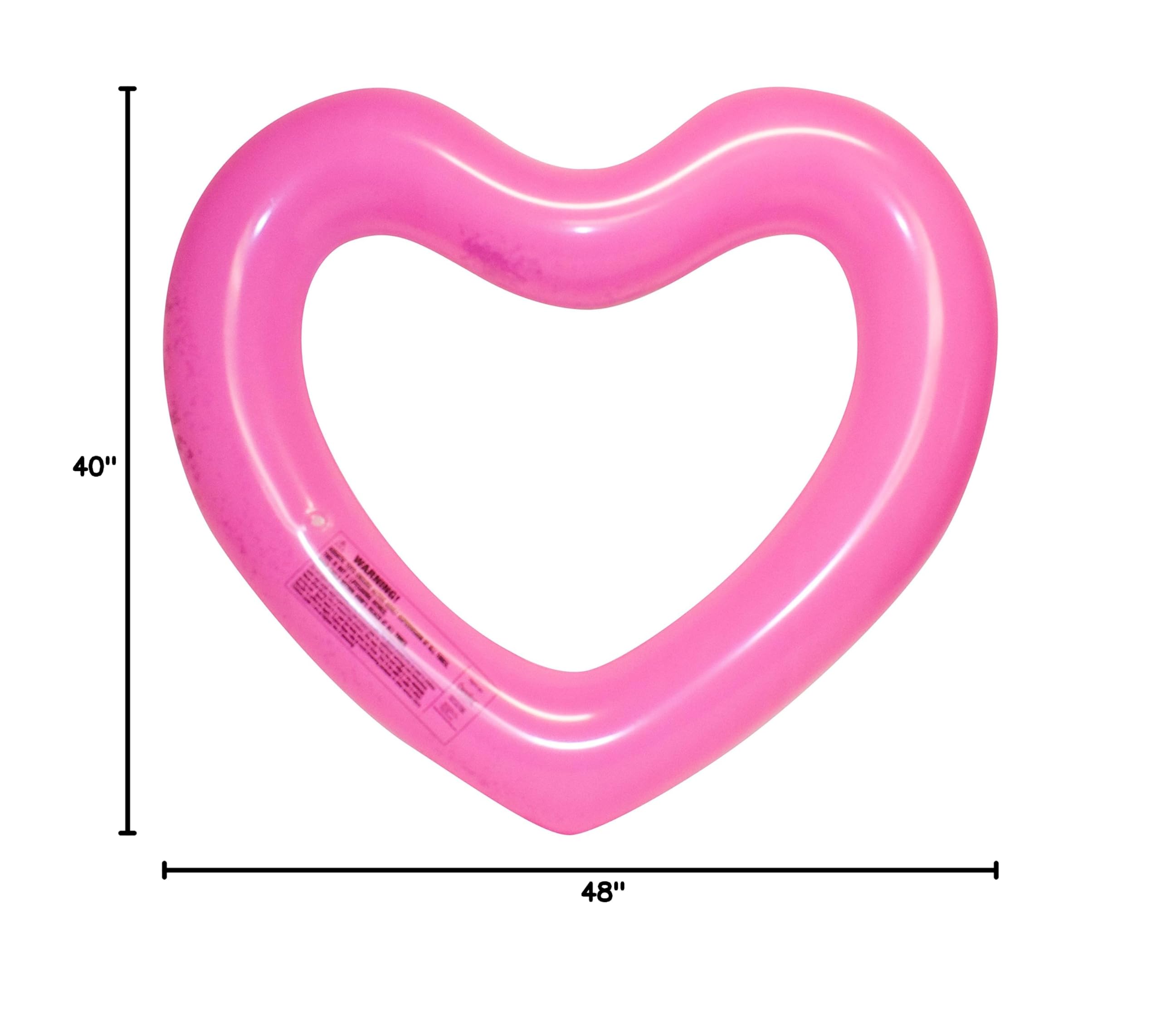 CocoNut Float Glitter Heart Pool Floats – Inflatable Pool Rings for Summer Fun – Durable Lounge Tubes & Water Toys – Perfect for Pool Parties, Beach Trips, and Backyard Gatherings – Ages 8+ Years
