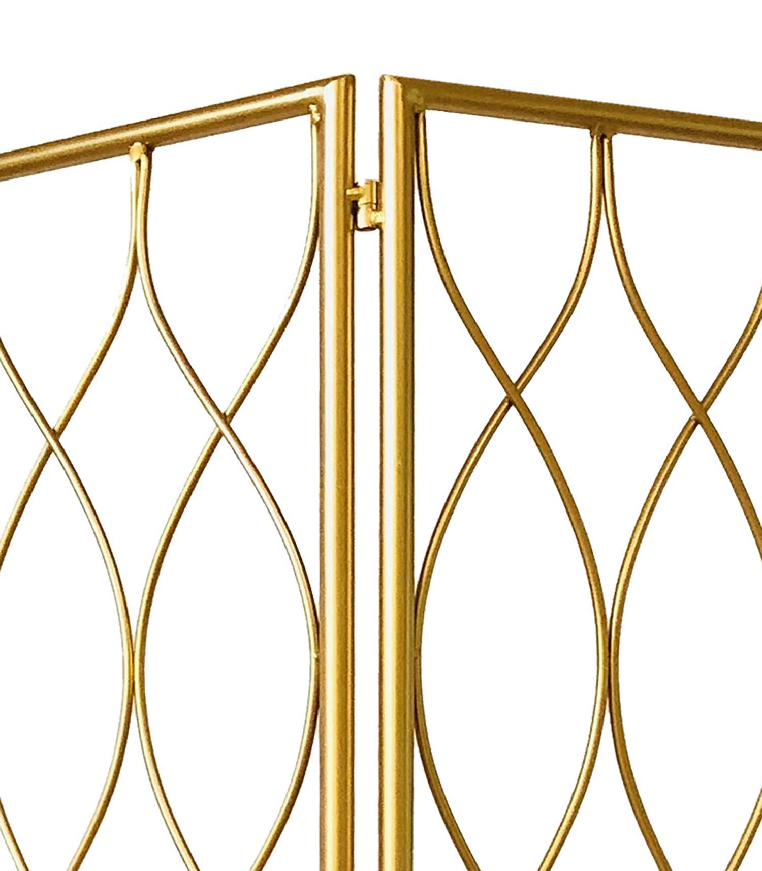 Gold Room Divider Screen SG-350 - 6-Panel Folding Privacy Partition for Home Office, Living Room, Bedroom & Studio Decor