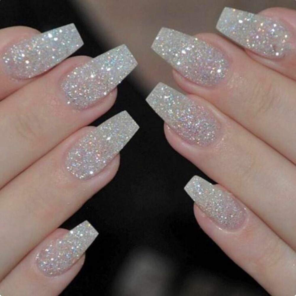 YIMART 500pcs Clear Coffin Fake Nails - Ballerina Acrylic Full Cover Artificial Nail Tips for Salon & DIY Manicure - Long Lasting Ballet Shape False Nails for Party, Wedding & Special Occasions