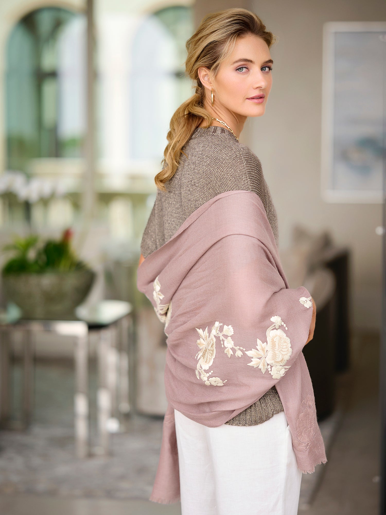 Luxury Nova Fleur Cashmere Scarf for Women - Soft Warm Winter Wrap Shawl - Perfect for Gifts, Travel & Cold Weather Fashion