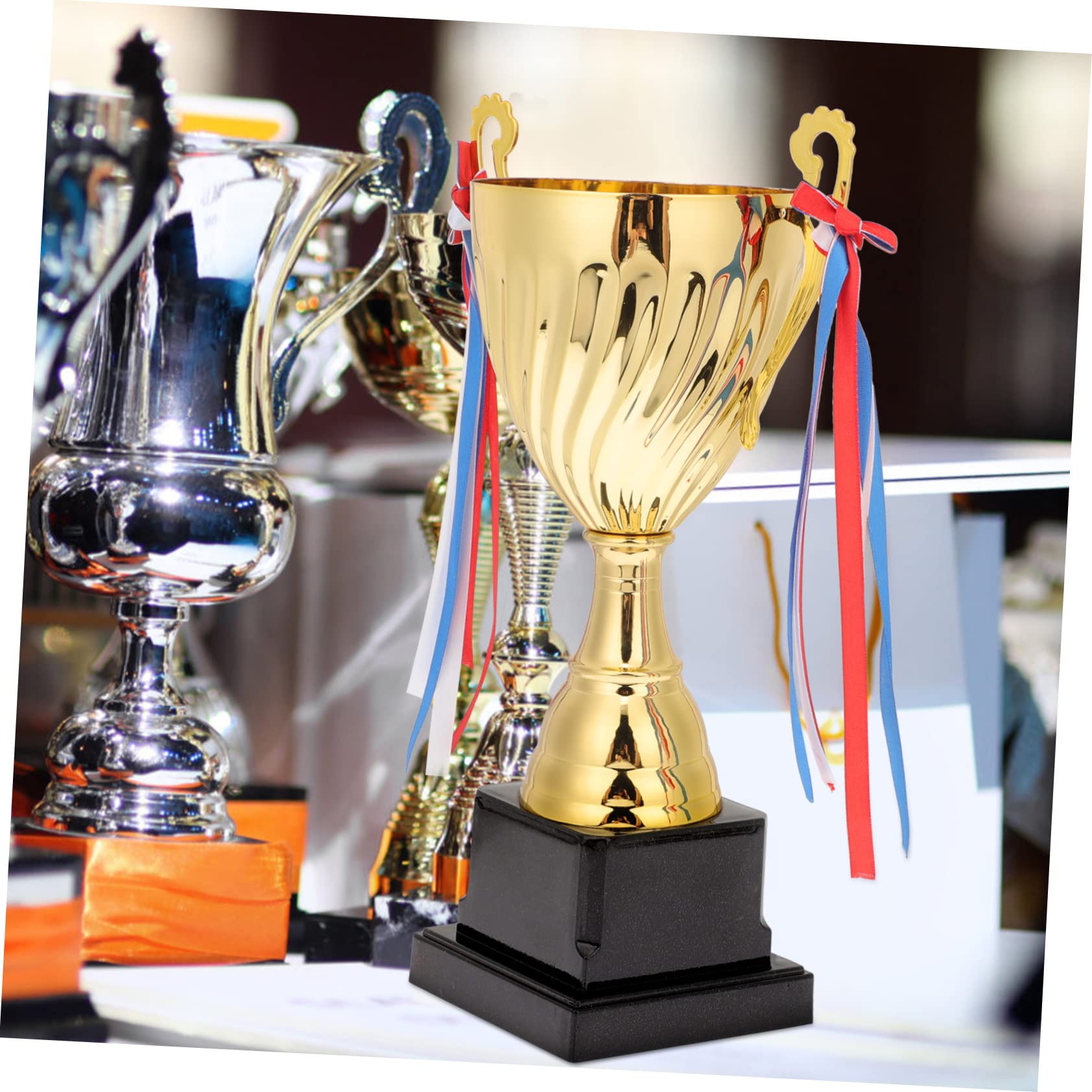 WOONEKY Gold Soccer Trophy Cup - Metal Competition Award for Soccer Matches, Tournaments & Sports Events - Perfect for Champions, Players & Coaches