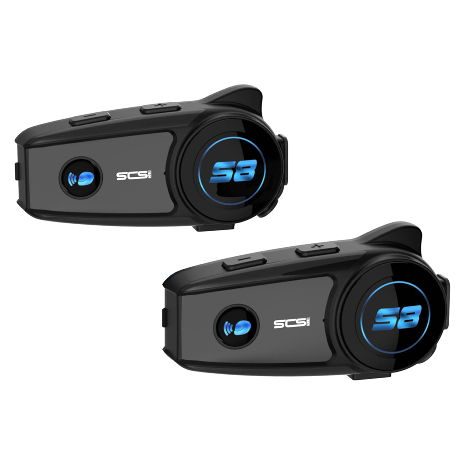 S8 Motorcycle Helmet Bluetooth Headset - 1000m Range, 2-Way Intercom for Riders with CVC Noise Cancellation | Hands-Free Calling, Voice Control & HD Music | Perfect for Long Rides & Group Tours (2-Pack)