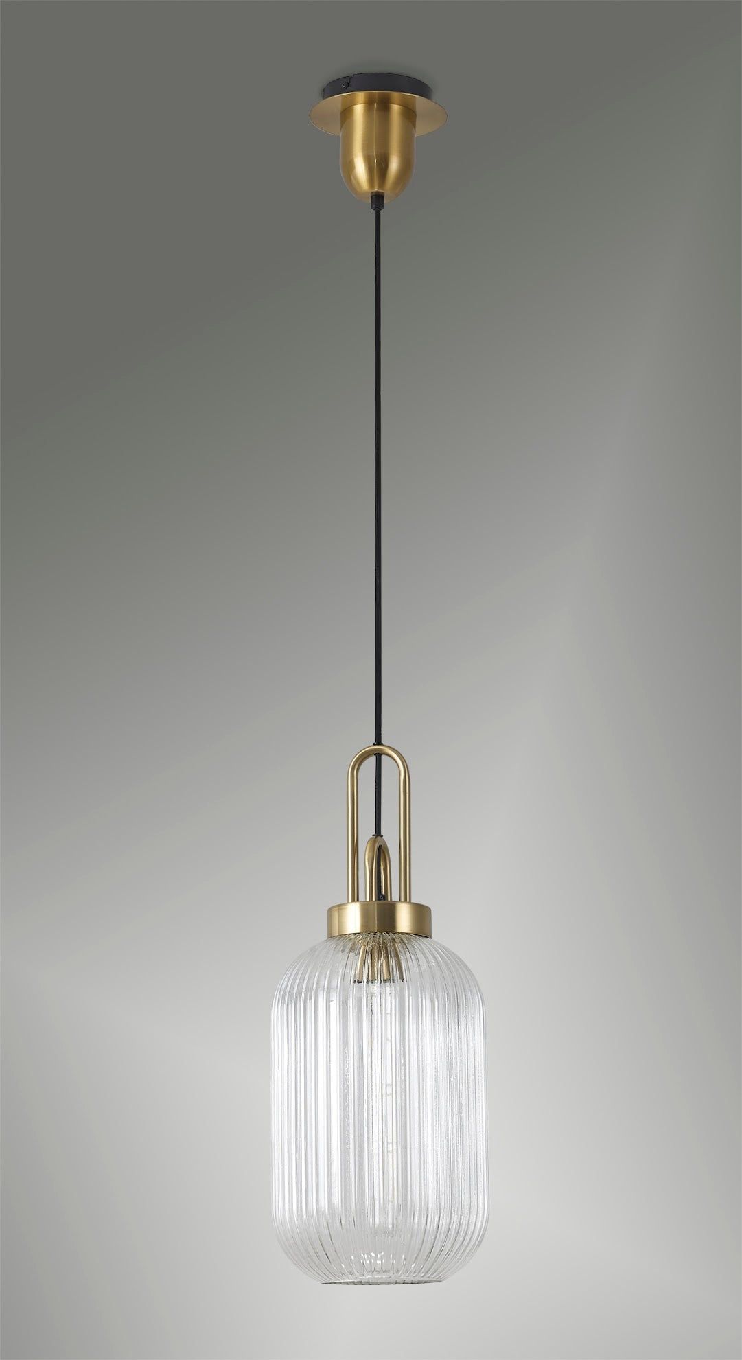 Stylish Cadiz 1-Light Pendant Light with 20cm Tubular Ribbed Glass Shade - E27 Socket, IP20 Rated, Multiple Color Options - Perfect for Kitchen Island, Dining Room, or Entryway Lighting