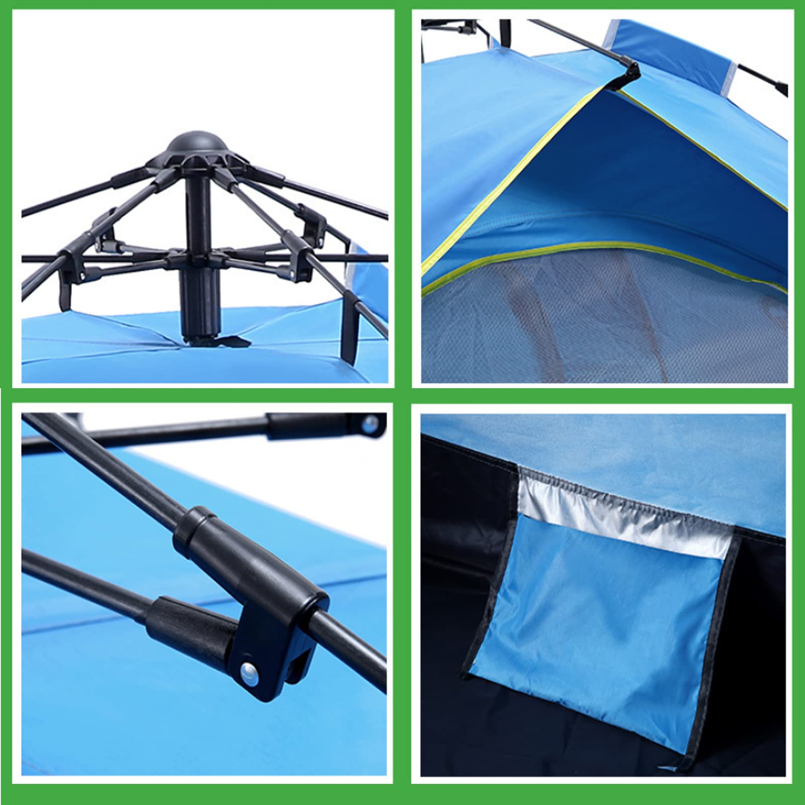 3 Person Double Layer Waterproof Dome Tent - Automatic Pop Up Backpacking Tent with Carry Bag - Sun Shelter for Beach & Weatherproof Camping - Perfect for Hiking, Travel & Outdoor Adventures