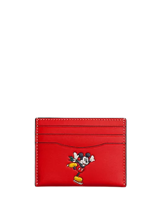 **Coach Disney X Coach Slim ID Card Case with Winter Motif – Stylish & Compact Wallet for Cards, Cash, and IDs – Perfect for Everyday Use, Travel, and Disney Fans**