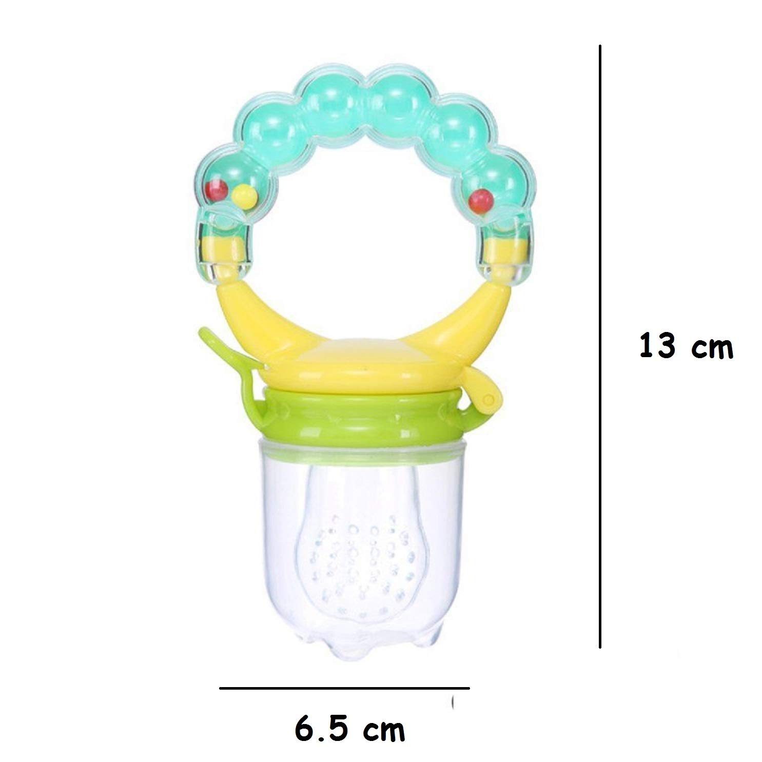 SYGA Fresh Food Nibbler - Baby Fruit Feeder Pacifier with Soft Silicone Mesh for Teething Infants (Cyan) | Safe & Easy Way to Introduce Solids, Perfect for On-the-Go Feeding & Soothing Sore Gums