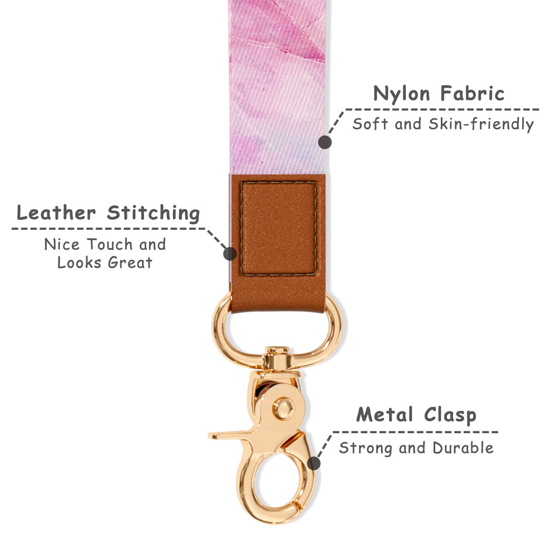 Stylish Wrist Lanyard Keychain - Durable Wristlet Strap for Keys, ID Badges, Cards & Phone (Perfect for Women & Men) - Ideal for Work, Travel, Gym & Everyday Carry