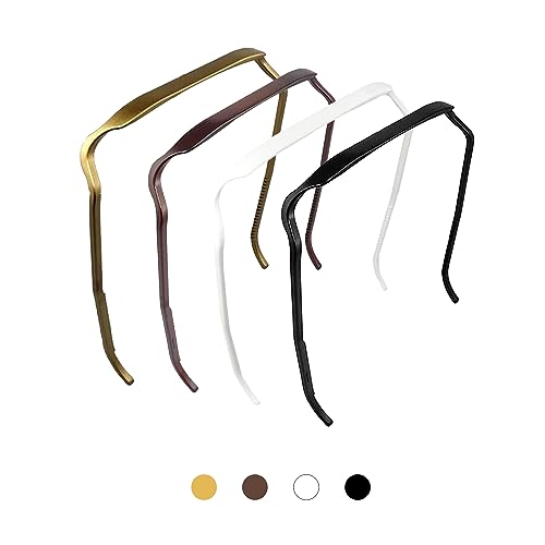 JUNECODE 4PCS Invisible Hair Hoop Headbands for Women - Curly Hair Accessories, Sunglasses Shape Hair Bands for Hairstyle Fixing & Hair Blending | Perfect for Workouts, Running, Yoga & Everyday Use (BWBG)