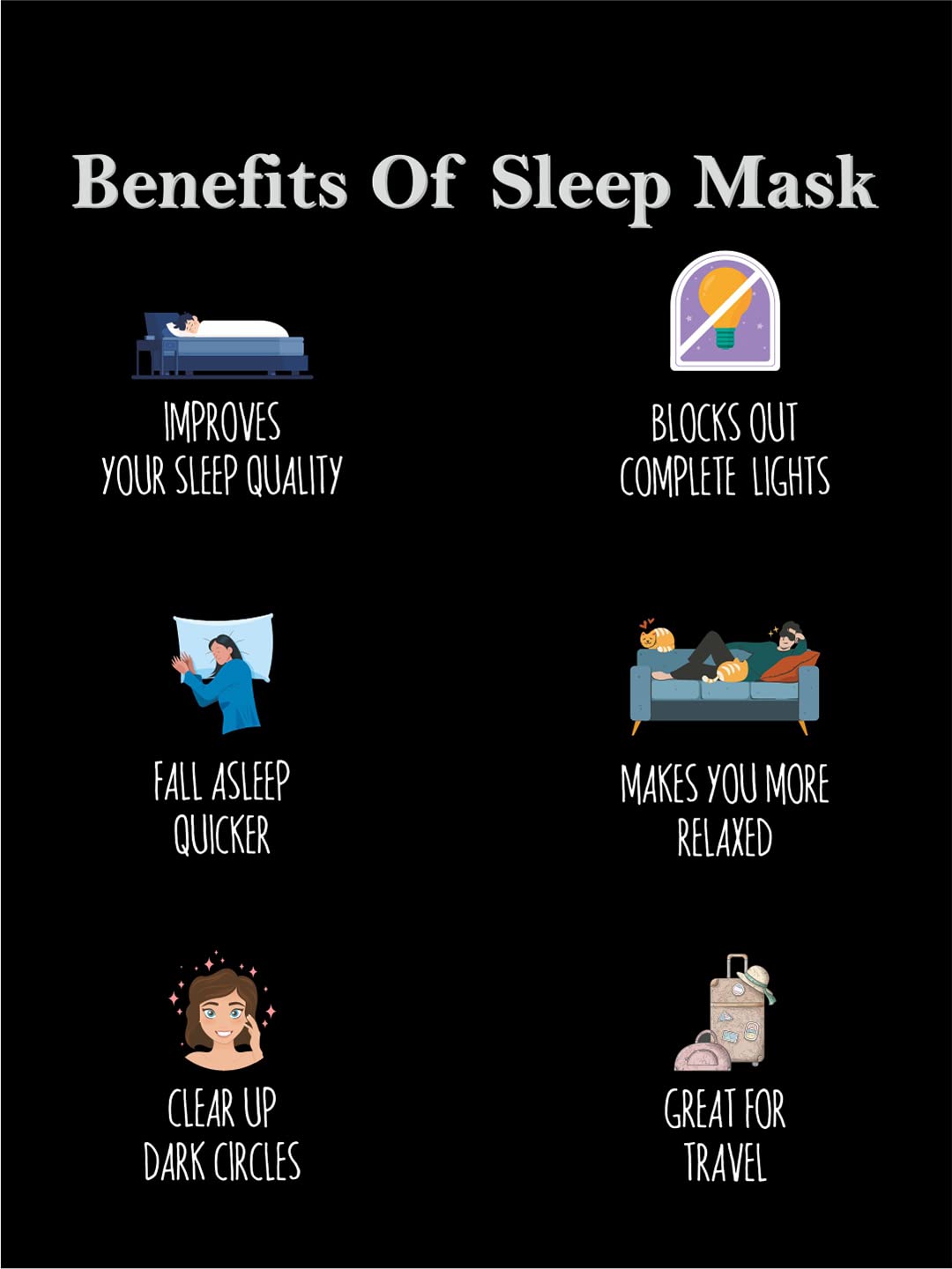 His & Her Printed Couple Eye Mask for Sleeping, Travel - Soft Comfortable Sleep Mask for Men & Women (7.5 x 4 Inches) - Perfect for Couples, Travelers & Light Sleepers