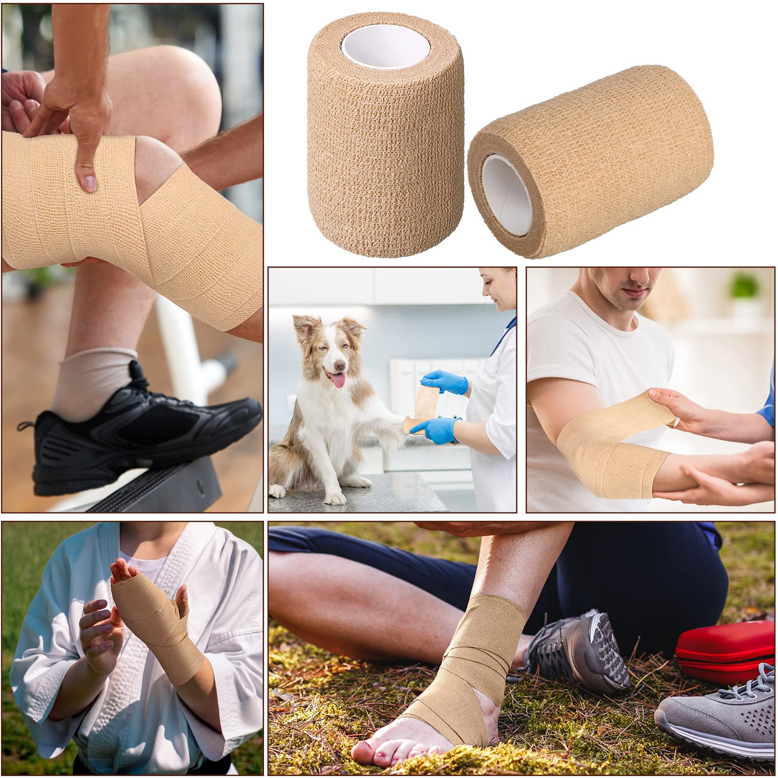 Treela 48 Pack Self Adhesive Wrap Bandages Bulk - 3