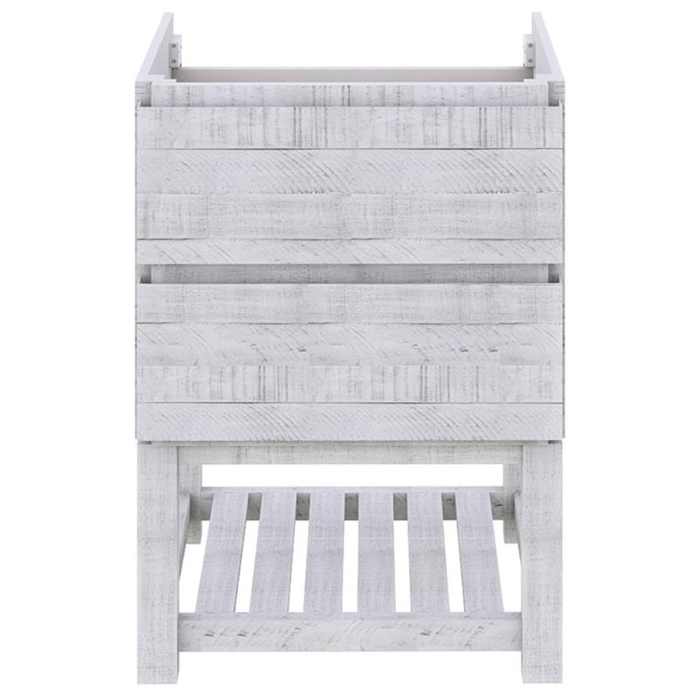 Fresca Stella 23-Inch Open Base Single Bathroom Vanity Cabinet in Rustic White - Perfect for Modern & Farmhouse Bathroom Decor
