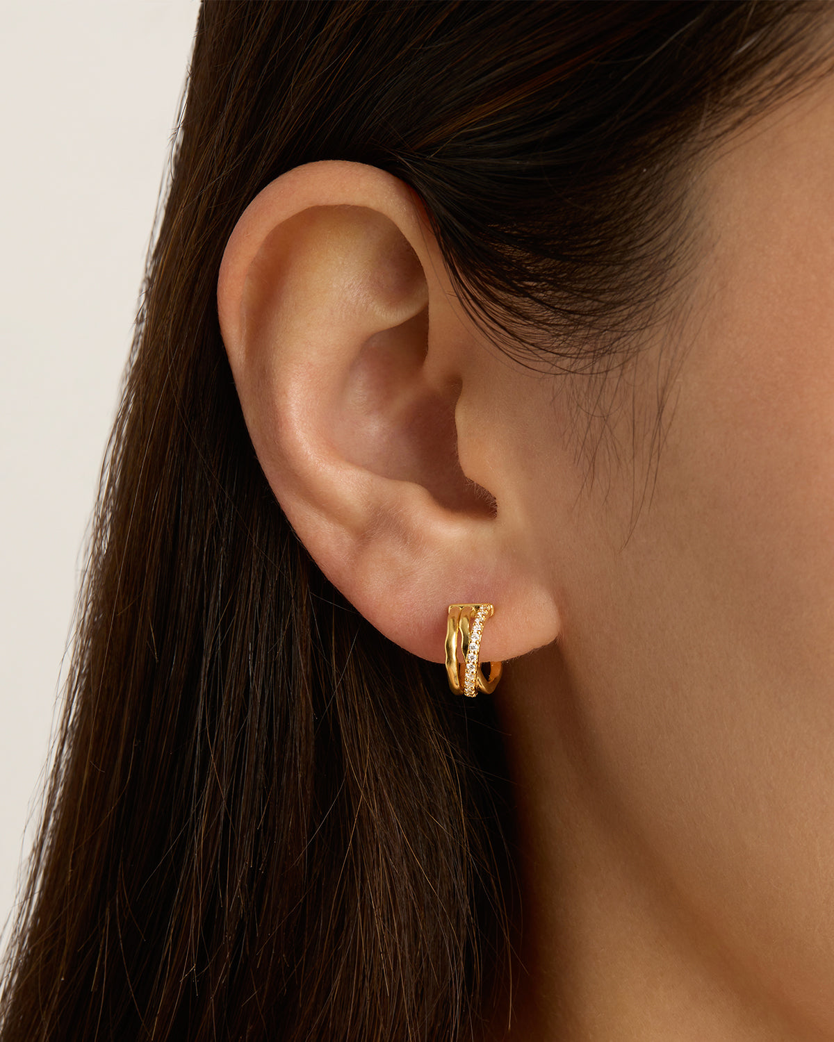18K Gold Vermeil Entwined Hearts Hoop Earrings for Women - Romantic Gift for Valentine's Day, Anniversary & Date Night Jewelry