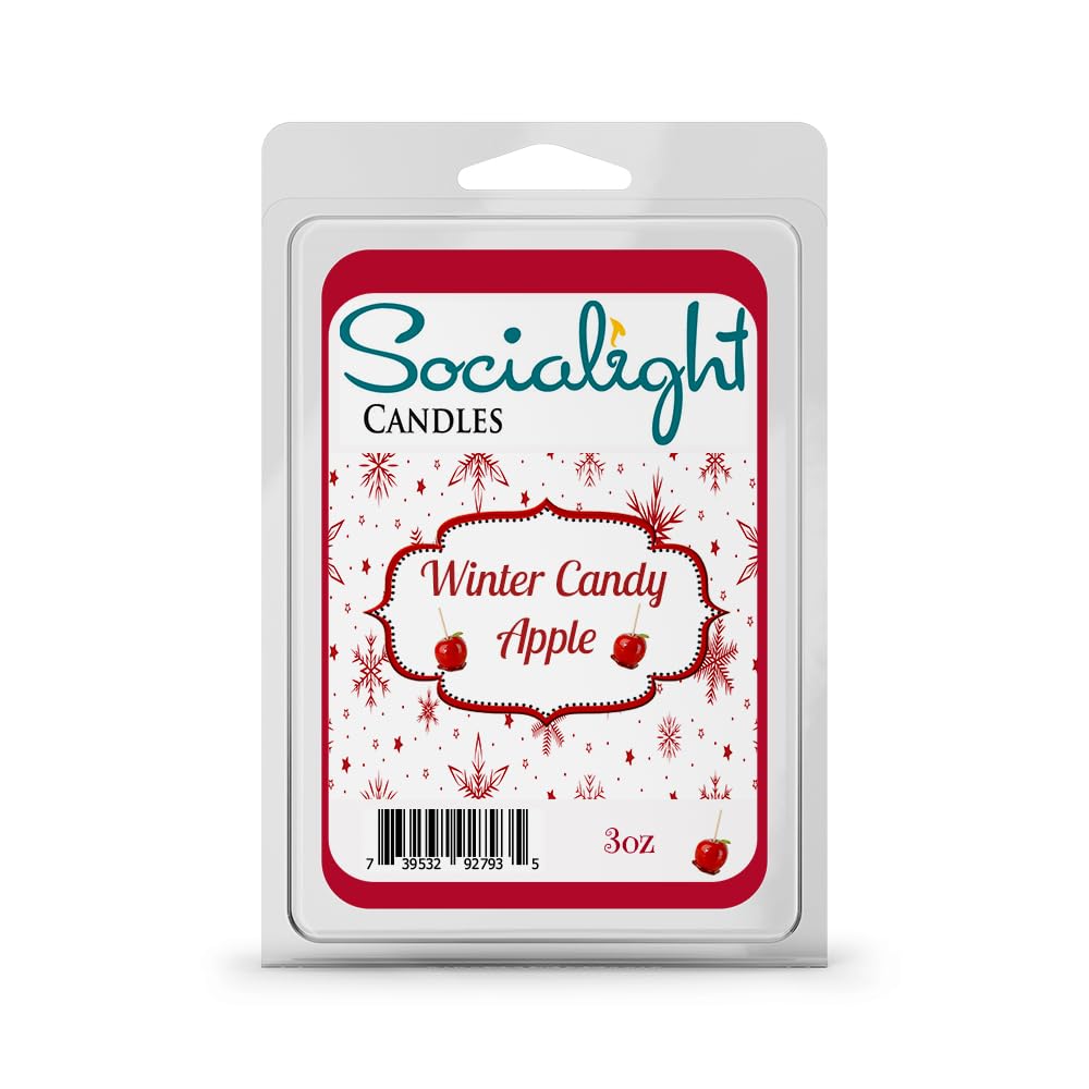Premium Winter Candy Apple Scented Wax Melts for Wax Warmers - 6 Pack Long-Lasting Fragrance Cubes, Perfect for Home, Office & Gifts - Create Cozy Holiday Atmosphere