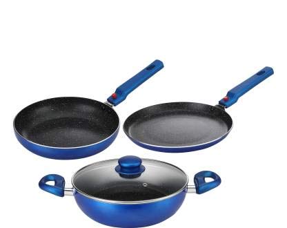 **Induction Cookware Set - 3-Piece Aluminum Non-Stick Pots & Pans for Gas & Electric Stoves - Perfect for Frying, Boiling & Everyday Cooking**