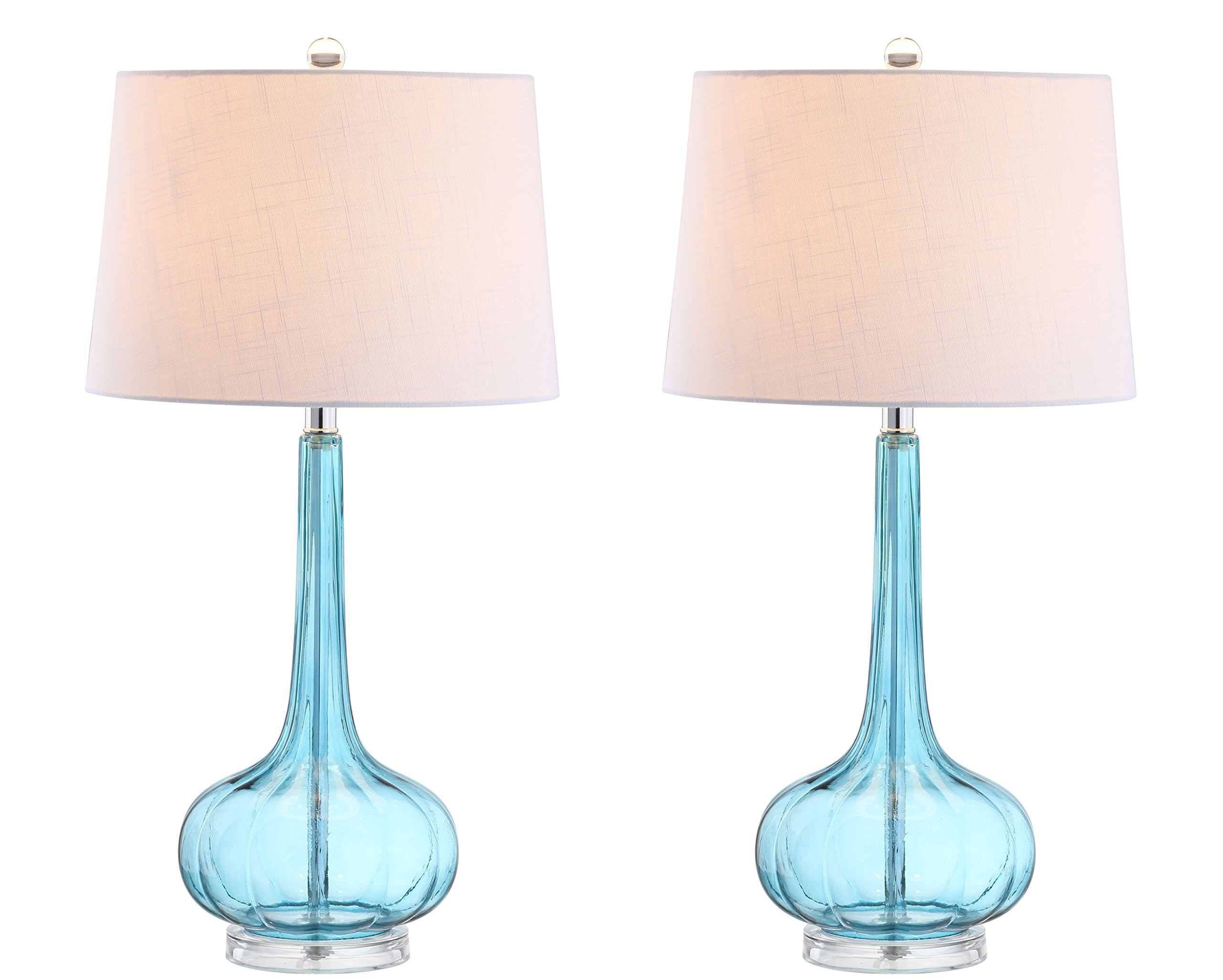 JONATHAN Y JYL1079B-SET2 Set of 2 Modern Glass Teardrop LED Table Lamps - 28.5