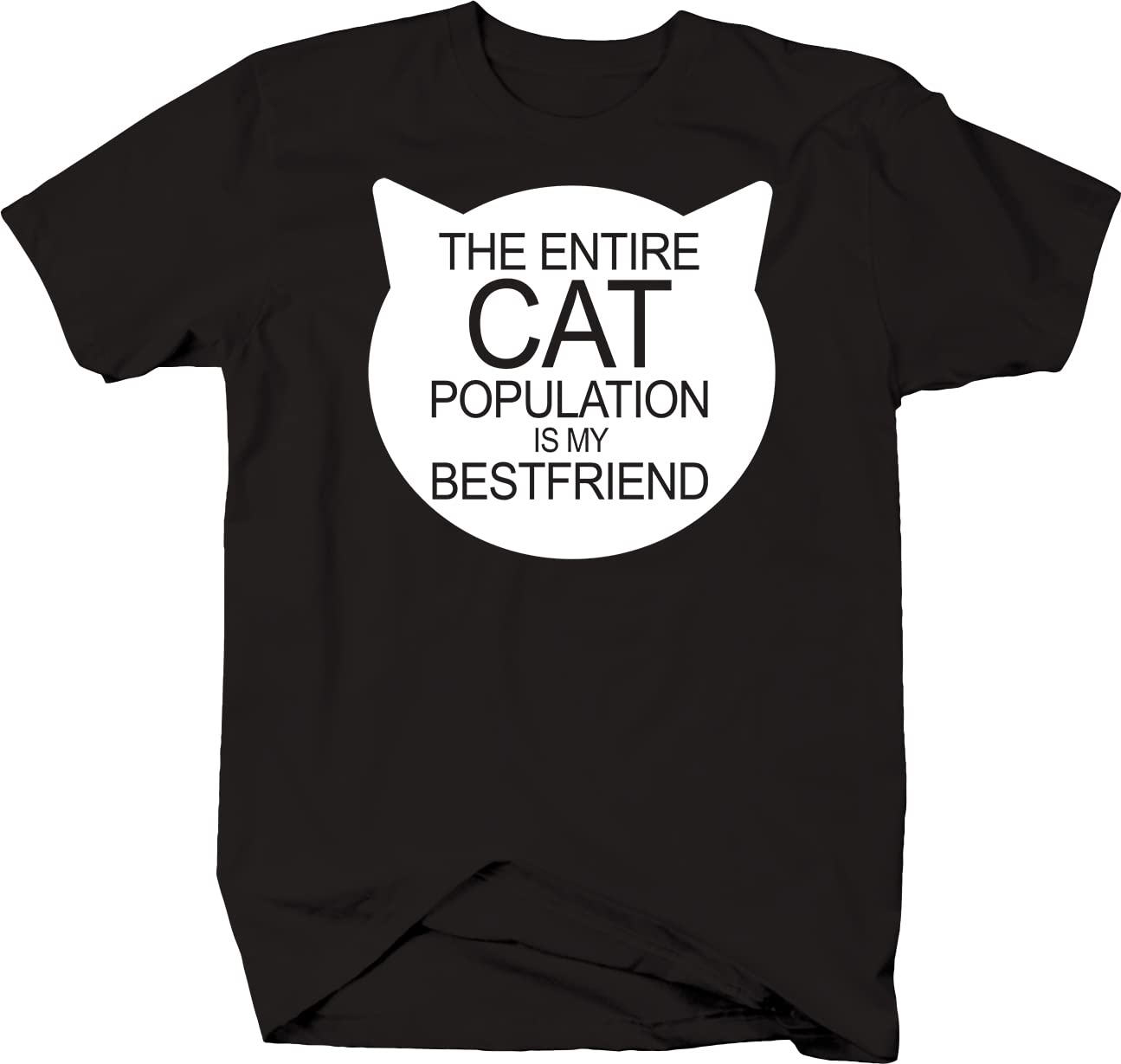 Crazy Cat Lady T-Shirts for Men - Black Cat Population Graphic Tee for Cat Lovers, Casual Wear & Gift Ideas