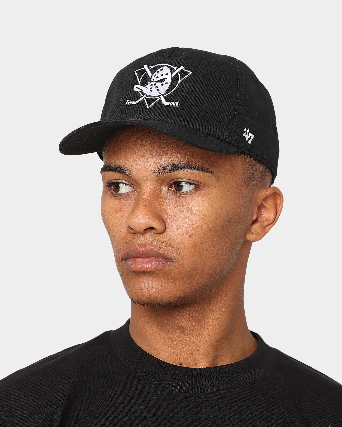 47 Brand Anaheim Ducks Nantasket Snapback Hat - Black/White Adjustable Baseball Cap for Men & Women - Perfect for Hockey Games, Streetwear & Casual Outfits