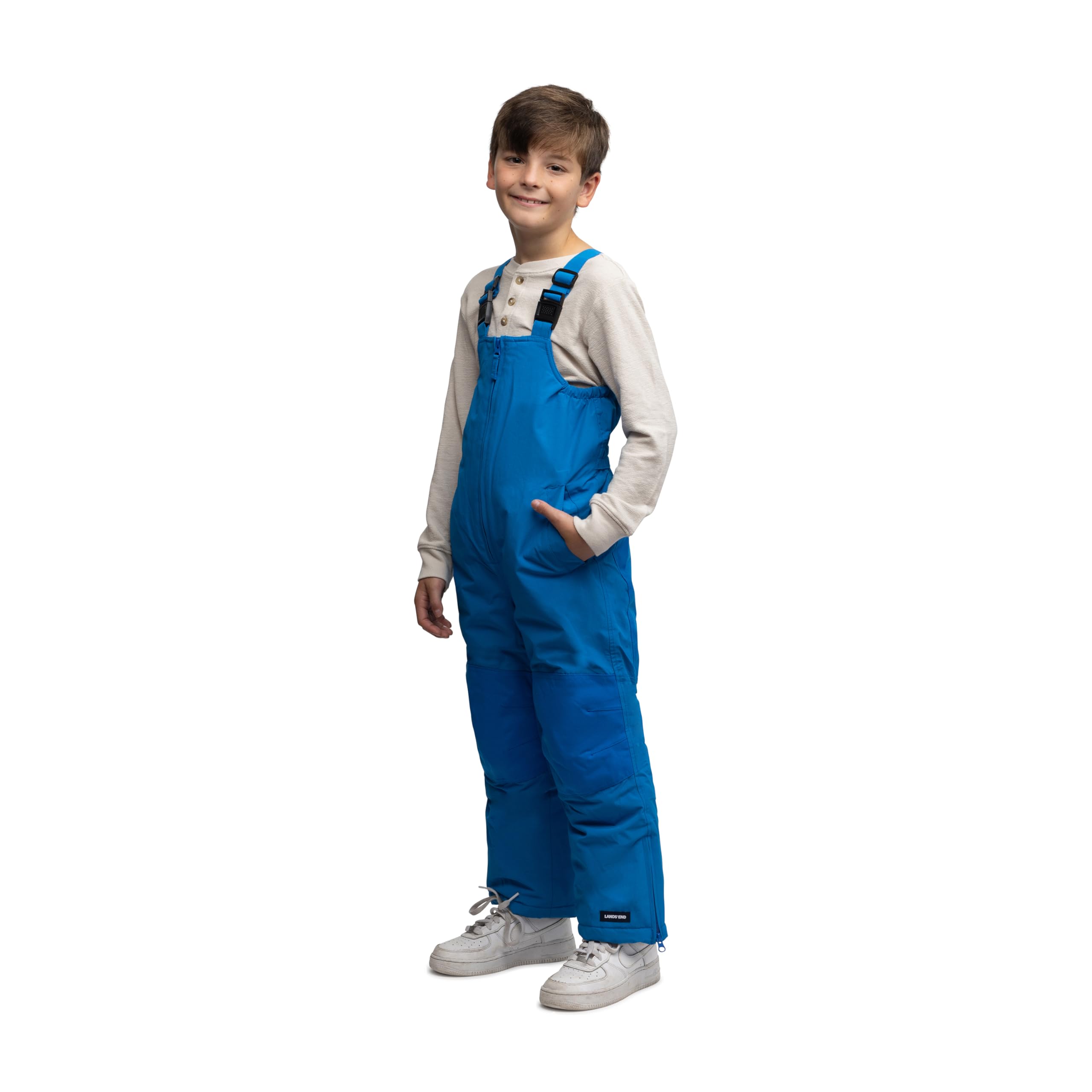 Lands' End Kids Squall Waterproof Snow Bib Pants with Reinforced Knees - Warm Winter Snow Pants for Boys & Girls, Ideal for Skiing, Sledding & Outdoor Play