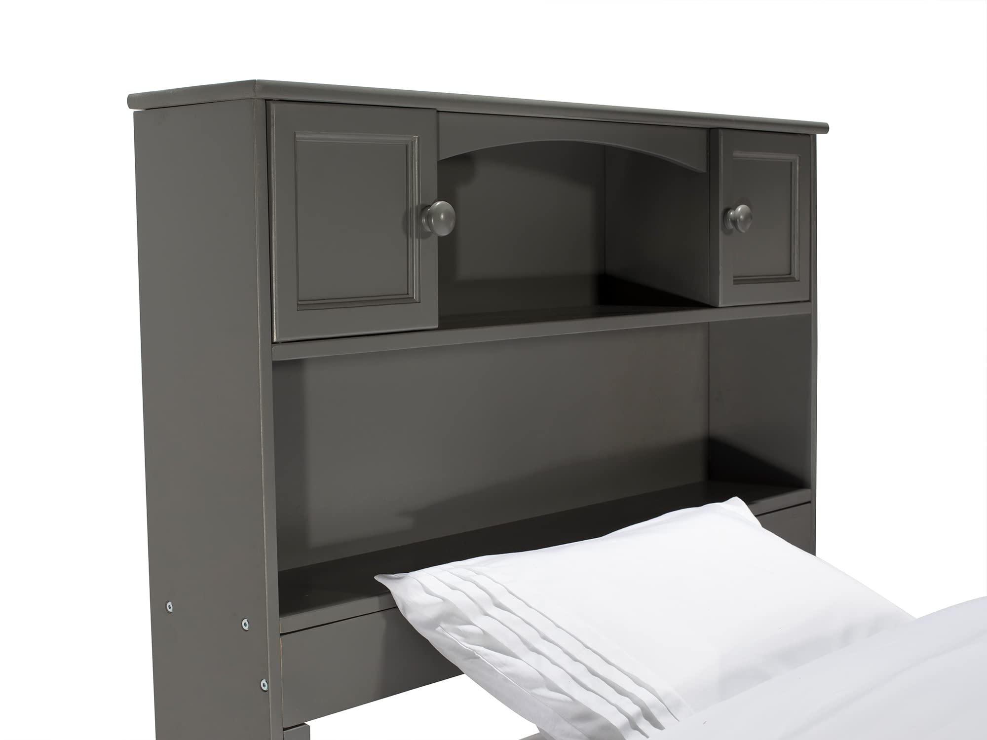 AFI Newport Twin XL Size Bed Frame with USB Charging Station, Grey - Perfect for Small Spaces, Dorms, and Guest Rooms