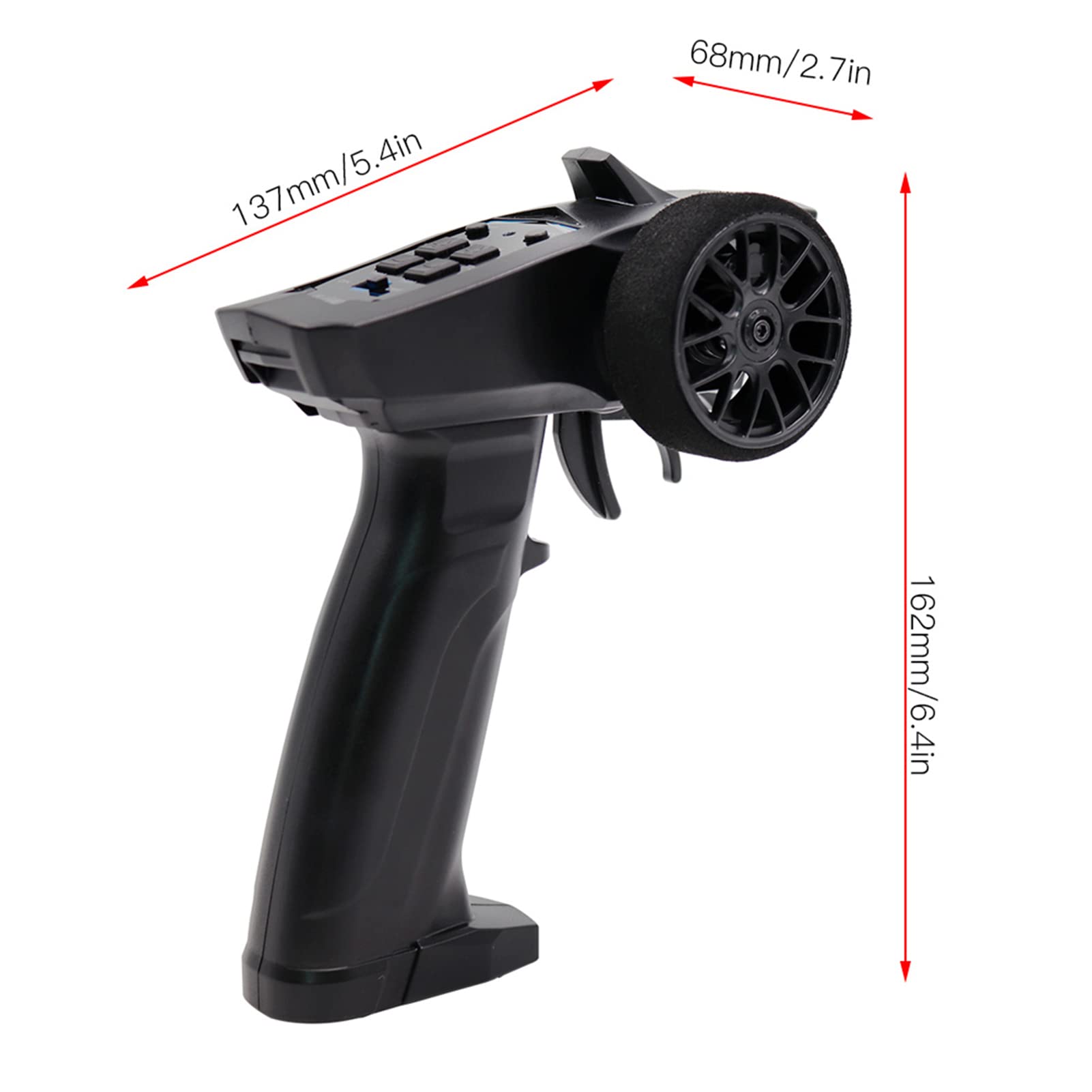 RC Boat Remote Control Transmitter with Trim Adjustment & Low Battery Warning for RC Cars/Boats - Perfect for Hobbyists & Outdoor Water Racing Enthusiasts