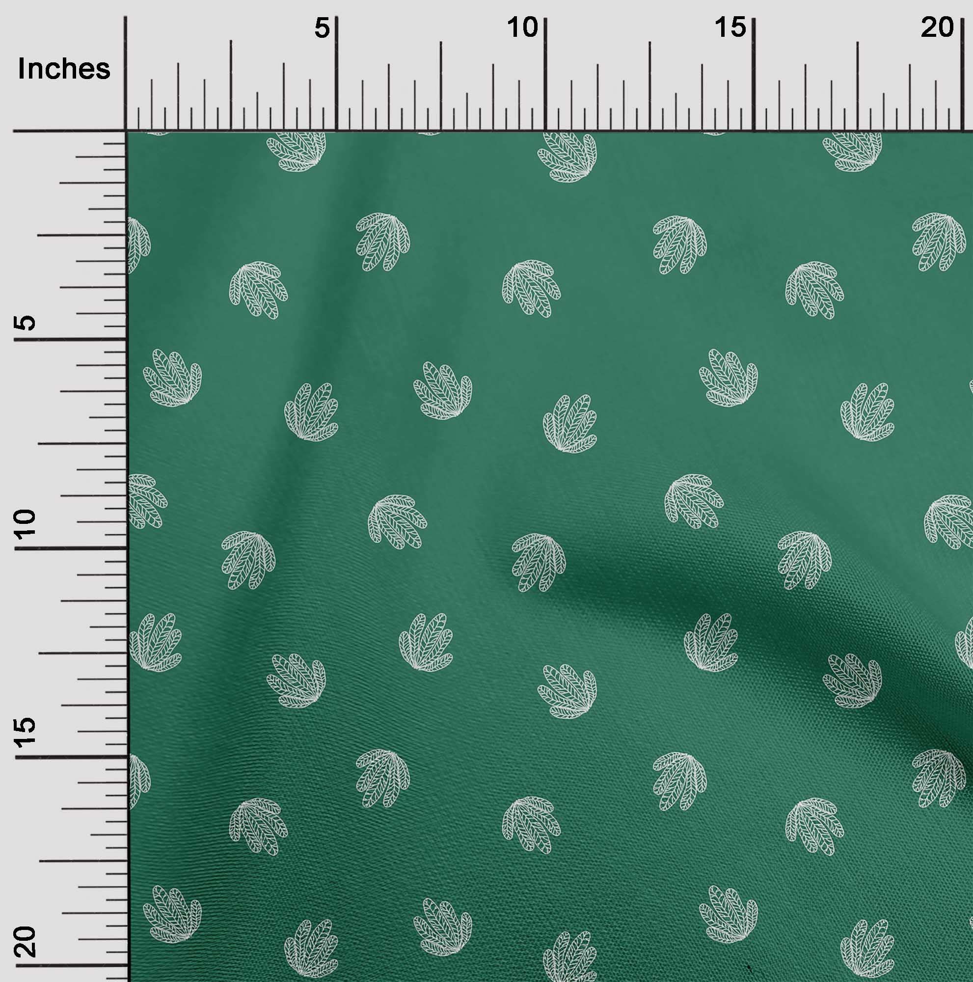 oneOone Rayon Green Leaf Print Fabric by The Yard - 56 Inch Wide for DIY Clothing, Dresses, Skirts & Home Decor Sewing Projects