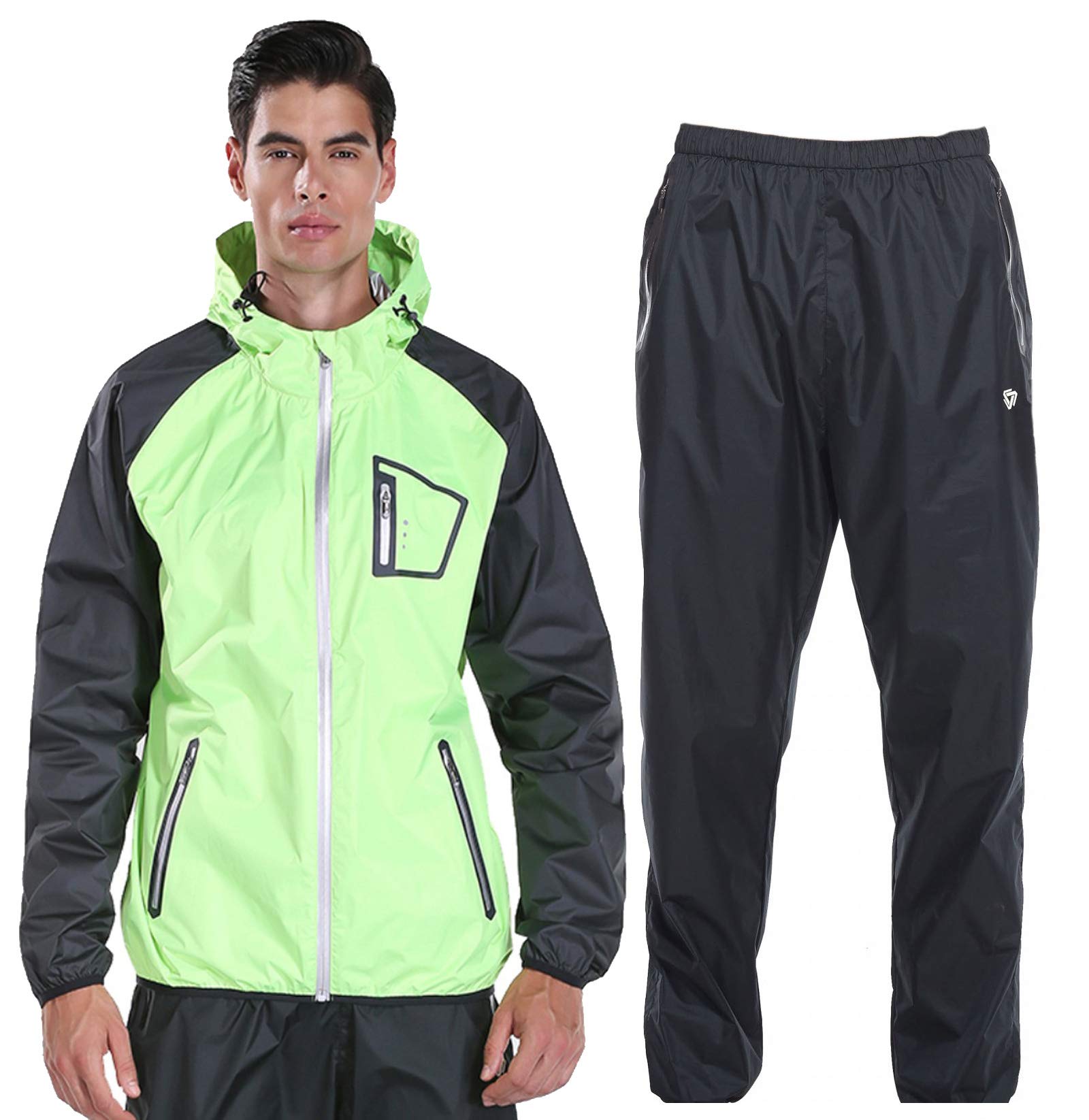 Men's Sauna Suit for Weight Loss & Fitness - Zippered Sweat Hoodie & Pants Set for Outdoor Sports, Running, Gym Workouts - Thermal Long Sleeve Jacket for Detox & Sweat Training