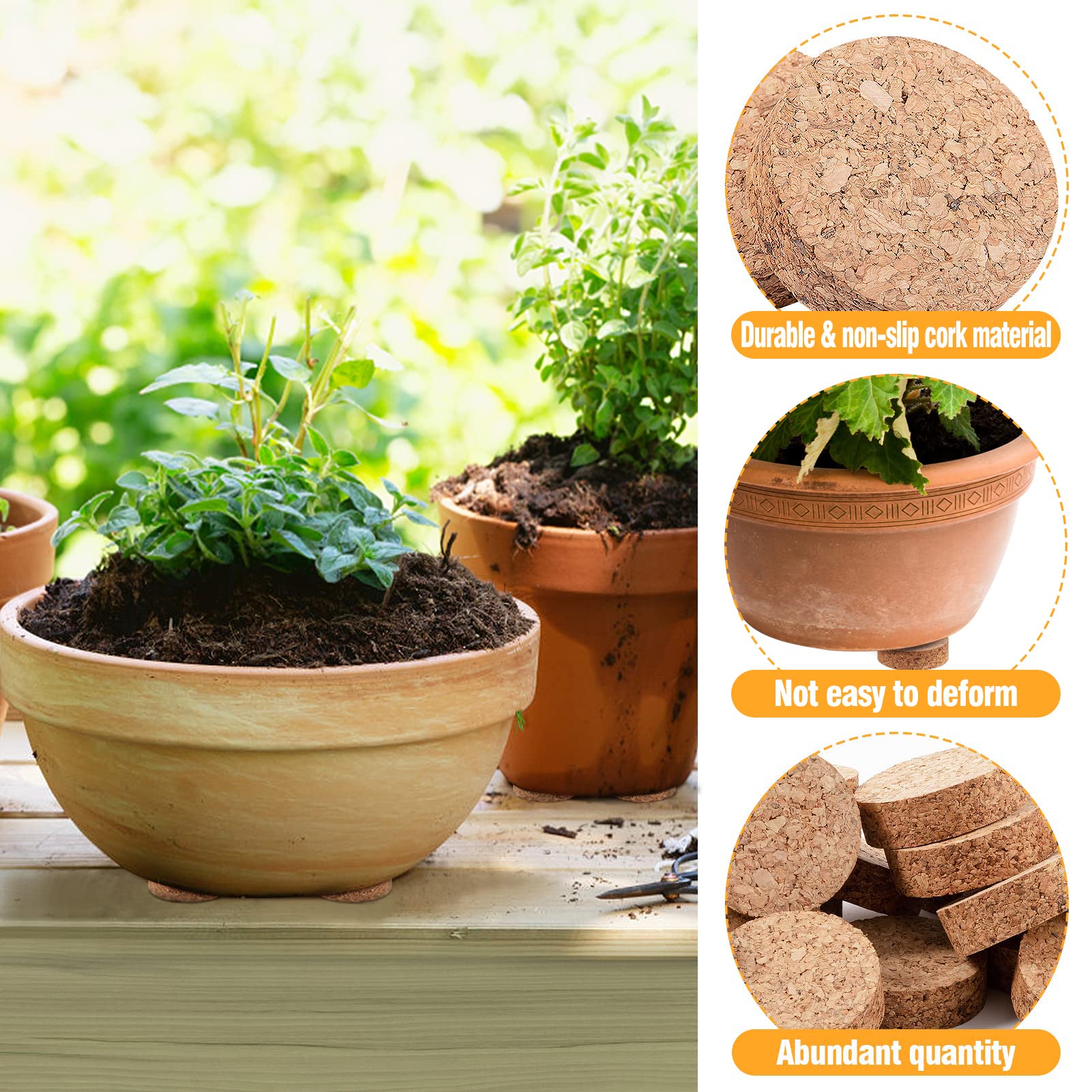 60Pcs Invisible Non-Slip Cork Pot Feet - 2