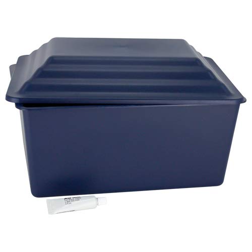 Premium Navy Blue Cremation Urn Vault for Ground Burial - Secure & Durable Adult Urn Container for Human Ashes - Perfect for Cemetery Plots, Memorial Gardens & Family Burial Sites