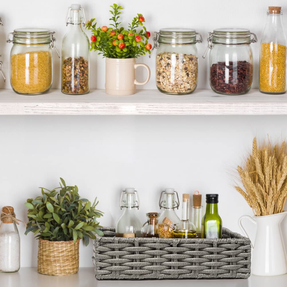 HOSROOME Wicker Bathroom Storage Organizer - Decorative Toilet Paper Basket & Hand Towel Holder for Tank Top, Kitchen & Bread Storage | Perfect for Bathroom, Laundry Room & Farmhouse Decor