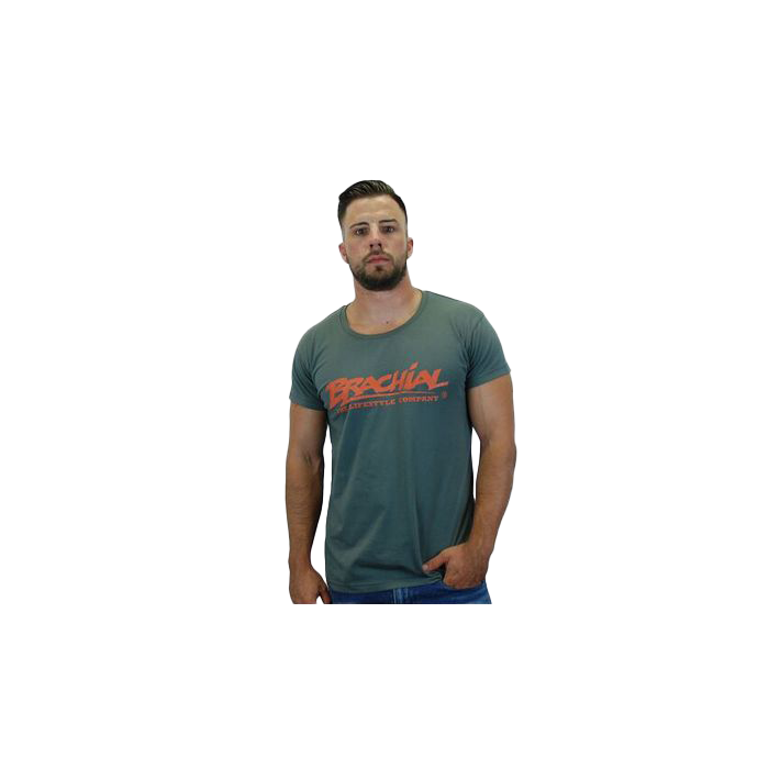Brachial T-Shirt Sign - Dark Grey & Orange | High-Visibility Safety Apparel for Construction & Road Work