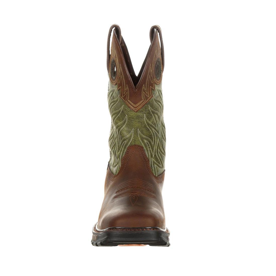 Maverick XP Waterproof Western Work Boot Brown And Green