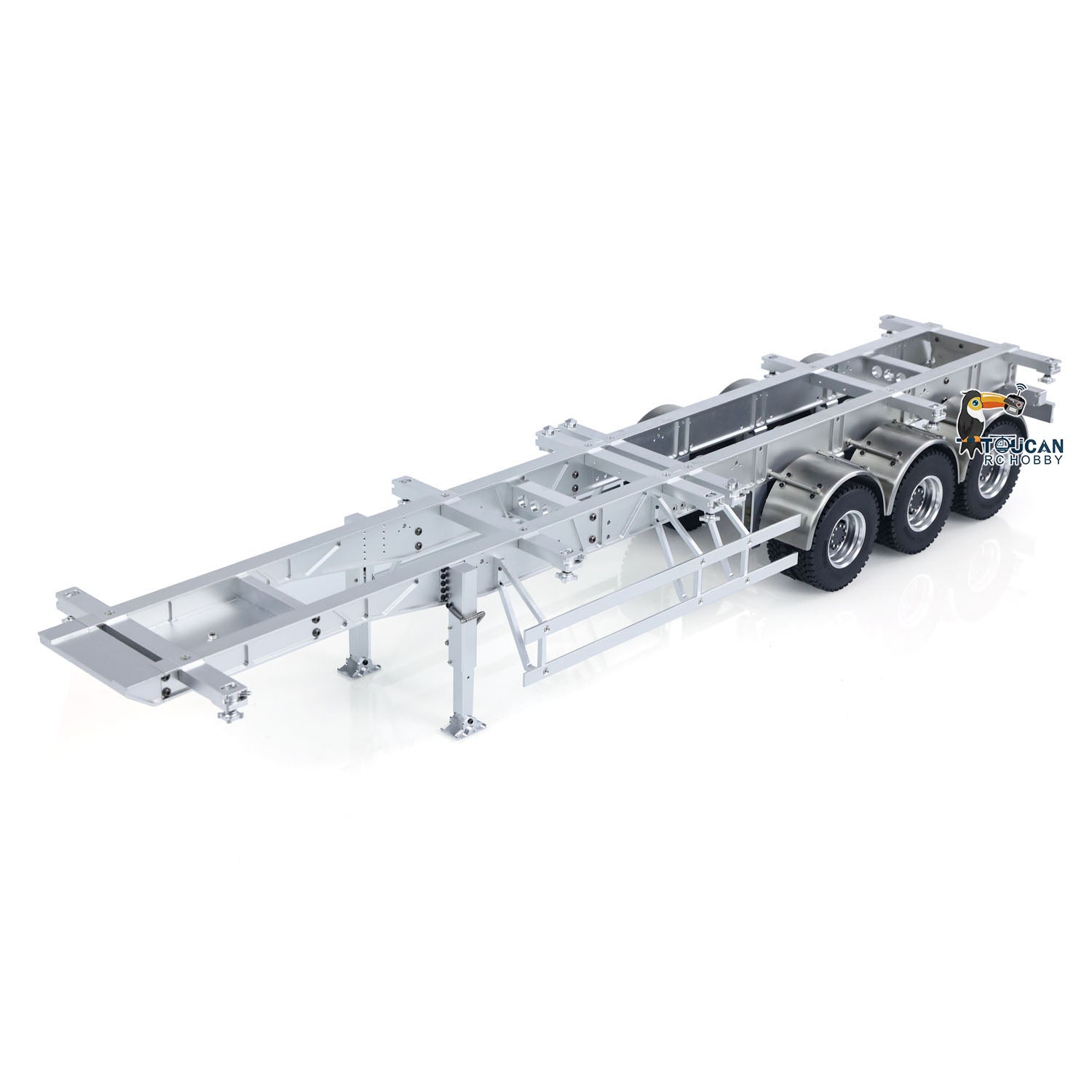 1/14 Scale RC Tractor Truck with Metal Frame & 3 Axle Trailer - 40ft Container Model for Radio Controlled Vehicles | Perfect for RC Construction Site Scenes & Trucking Simulation