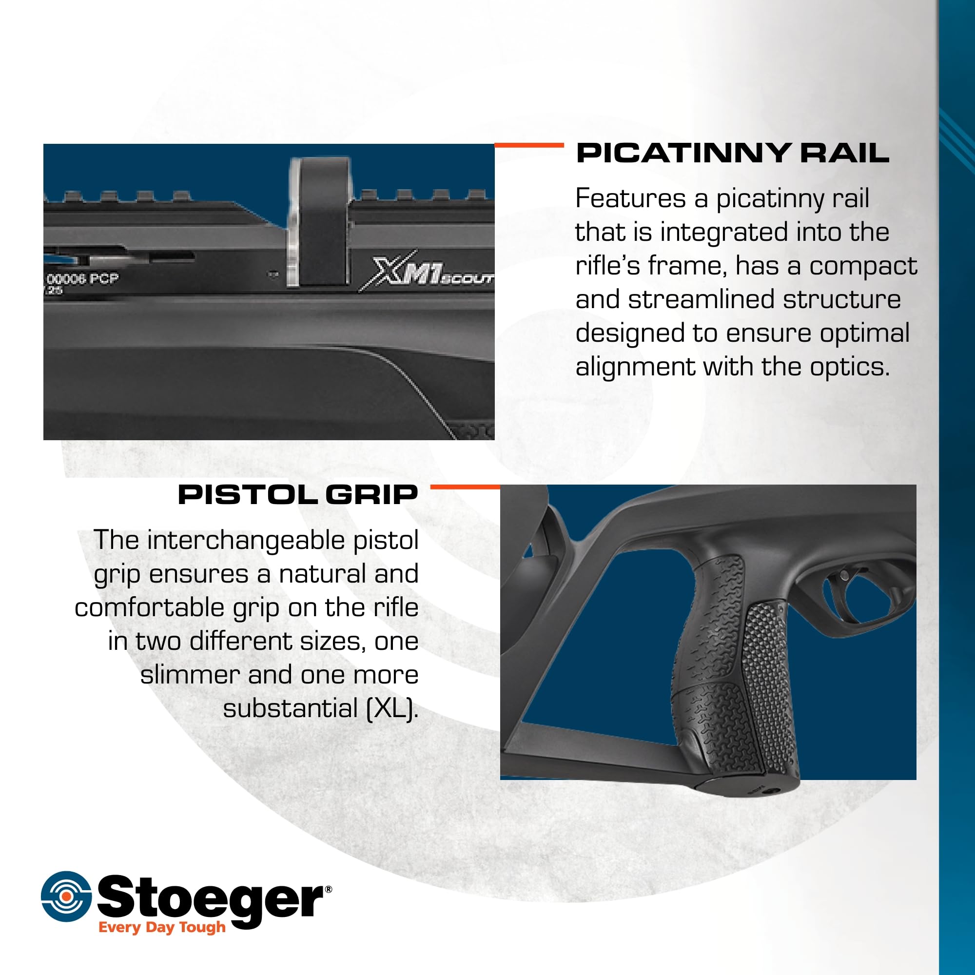 Stoeger XM1 Scout PCP Air Gun - .25 Caliber - Black Synthetic Stock with Adjustable Pull - Perfect for Hunting, Target Shooting & Outdoor Adventures