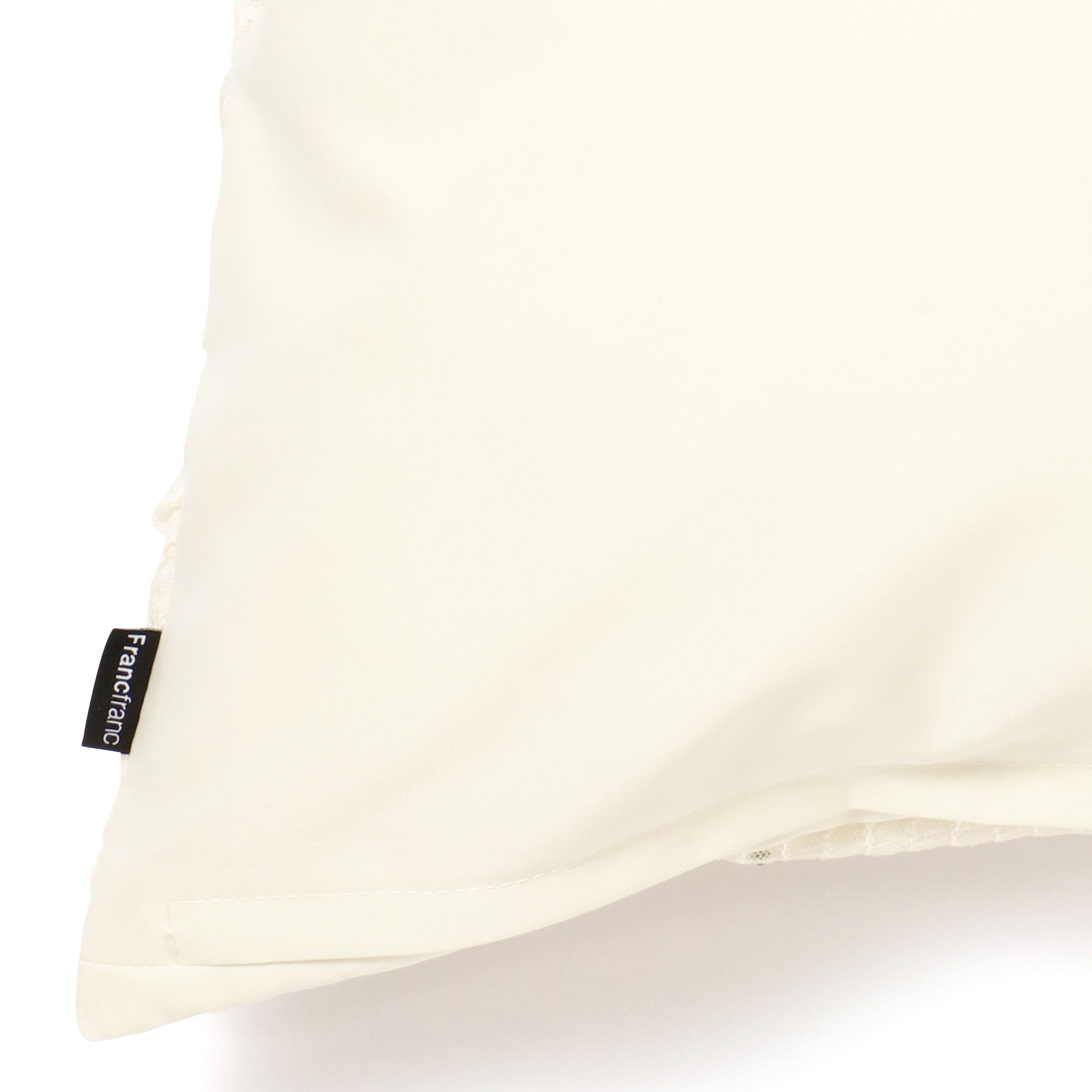 White Flower Embroidery Gathered Cushion Cover 18x18 Inch - Perfect for Sofa, Bed, and Home Decor