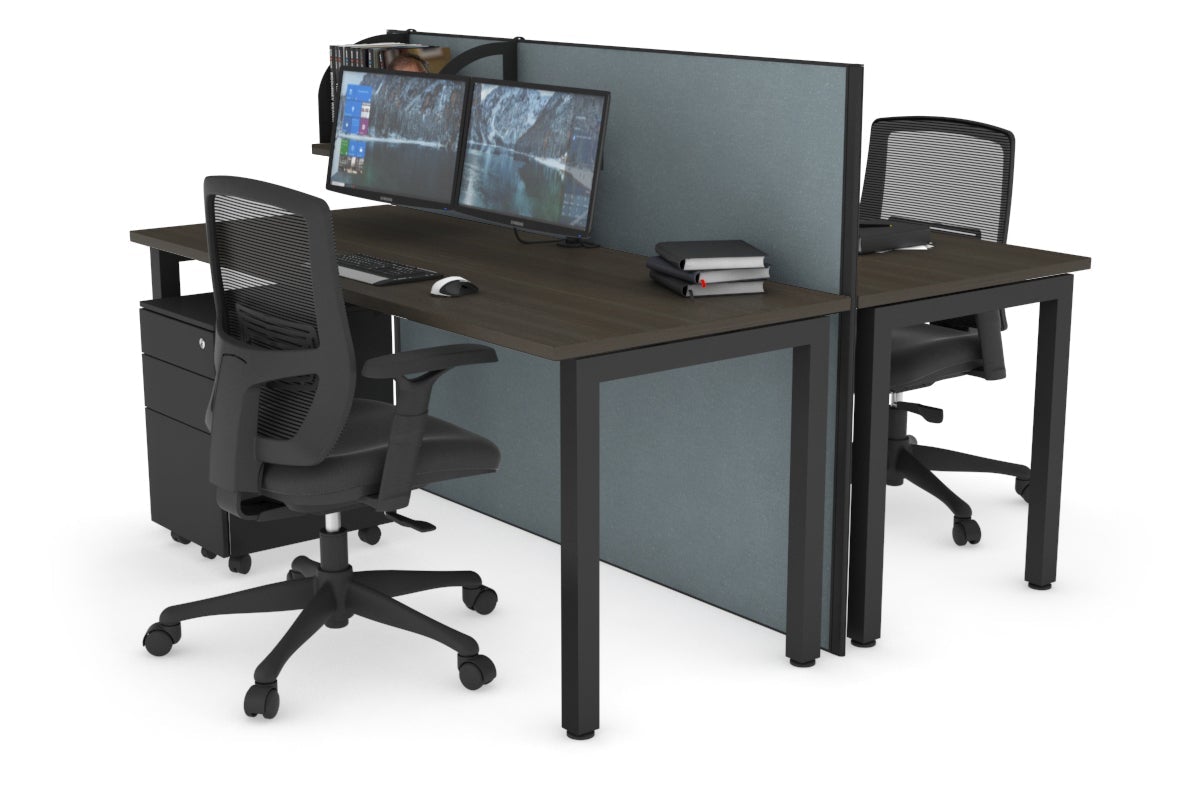 Horizon Quadro 2-Person Office Workstation Bench with Square Legs - 1600L x 700W - Perfect for Collaborative Workspaces, Home Offices & Conference Rooms