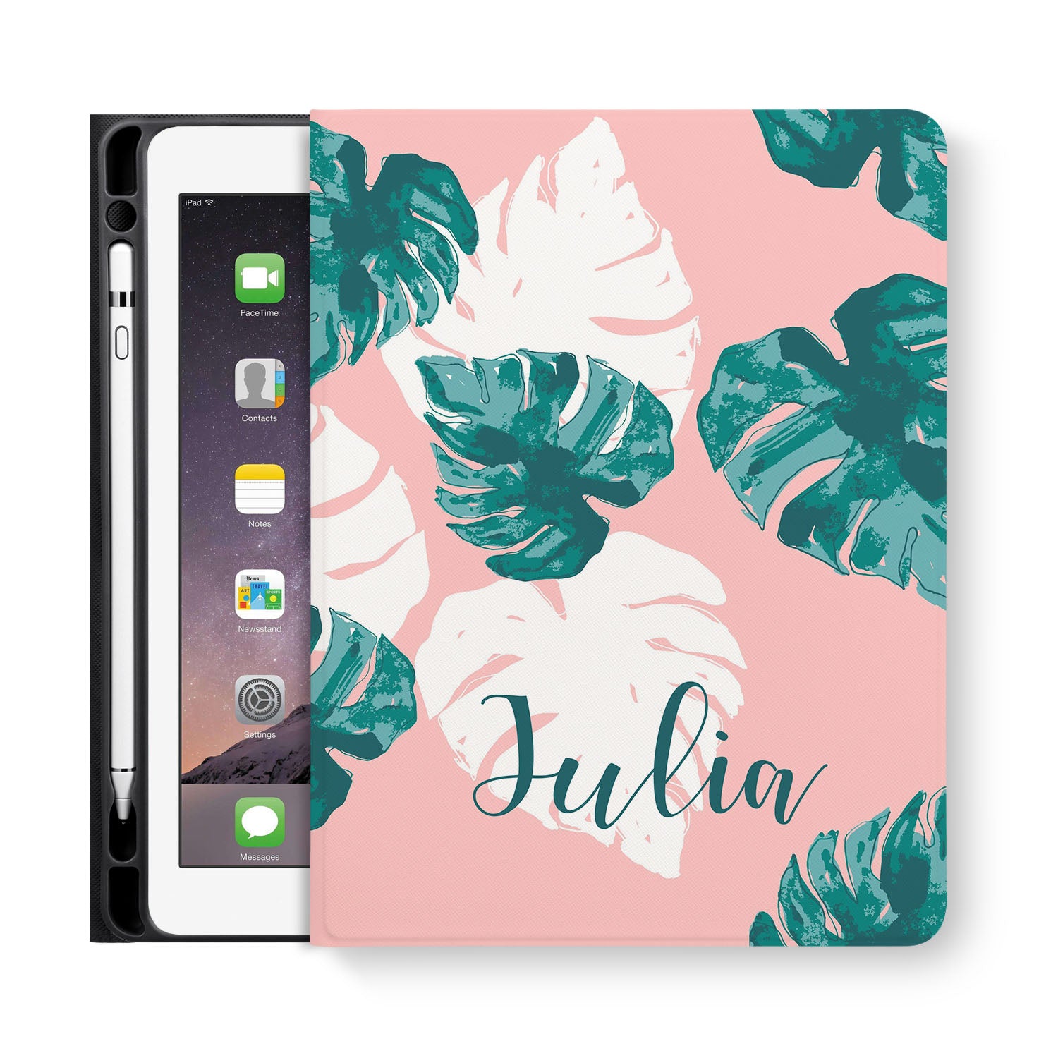 Premium Pink Floral iPad Folio Case - Slim Protective Cover with Auto Sleep/Wake for iPad 9.7/10.2 Inch - Perfect for Work, School & Travel Accessories