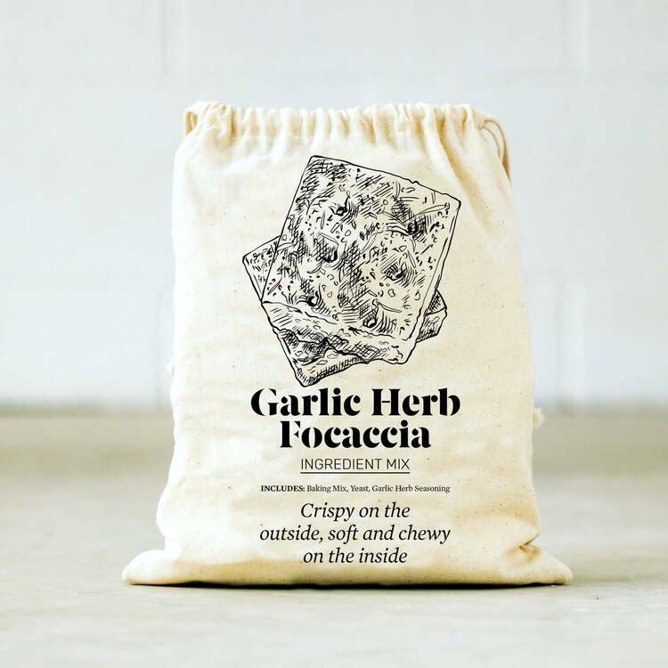 Garlic Herb Focaccia Bread Mix - Easy Homemade Italian Artisan Bread Kit | Perfect for Dinner Parties, Family Gatherings & Holiday Baking