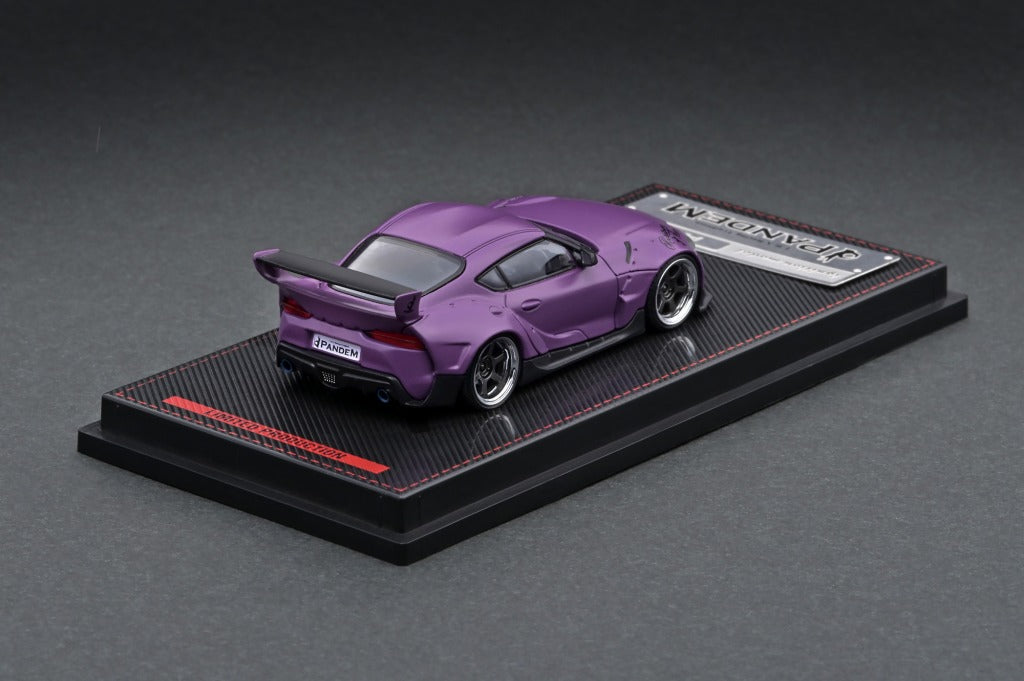 1/64 Scale PANDEM Toyota Supra A90 Diecast Model Car - Matte Purple Finish | Collectible Toy for Car Enthusiasts & Display Decor