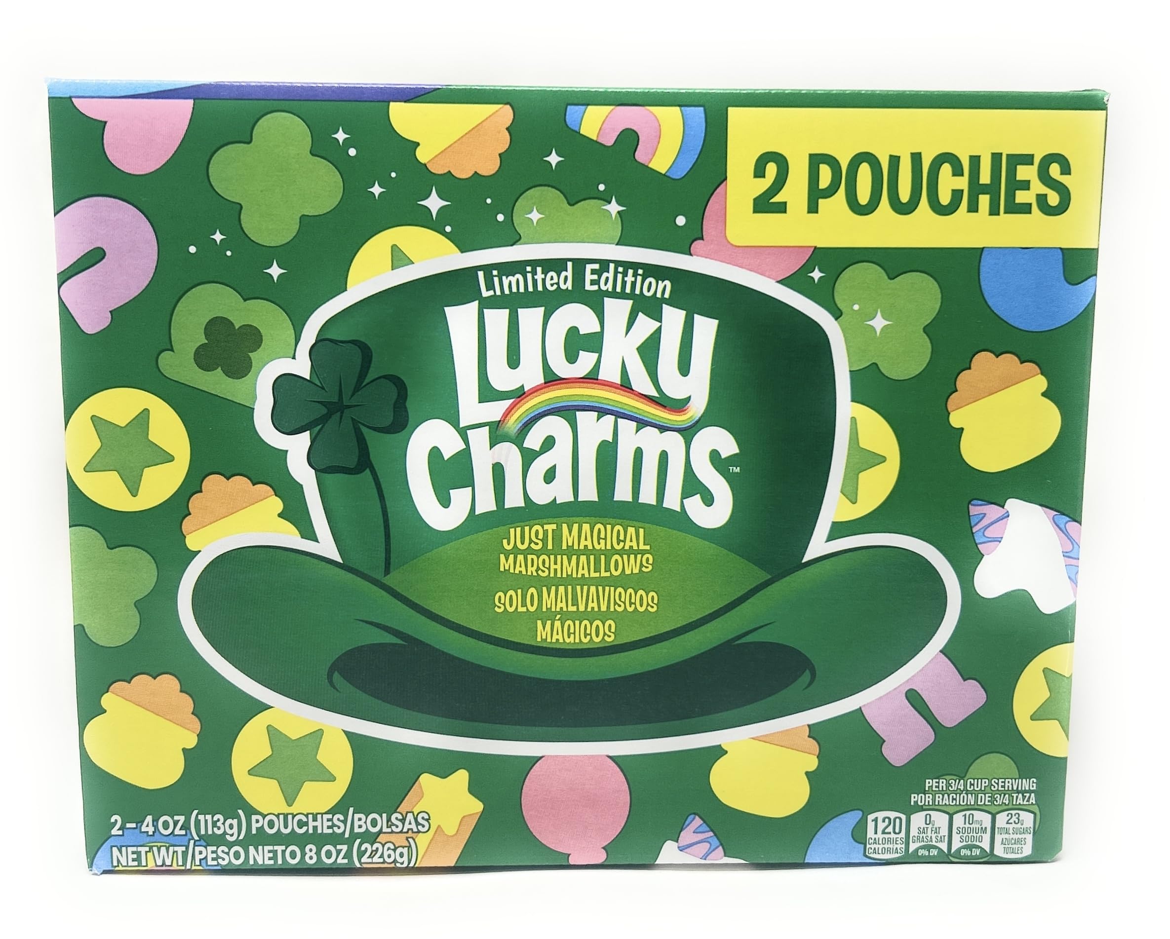 Lucky Charms Limited Edition Just Magical Marshmallows Cereal - 2 Pack Box | Magical Breakfast Treat for Kids & Family | Perfect for School Lunches, Snacks & Special Occasions